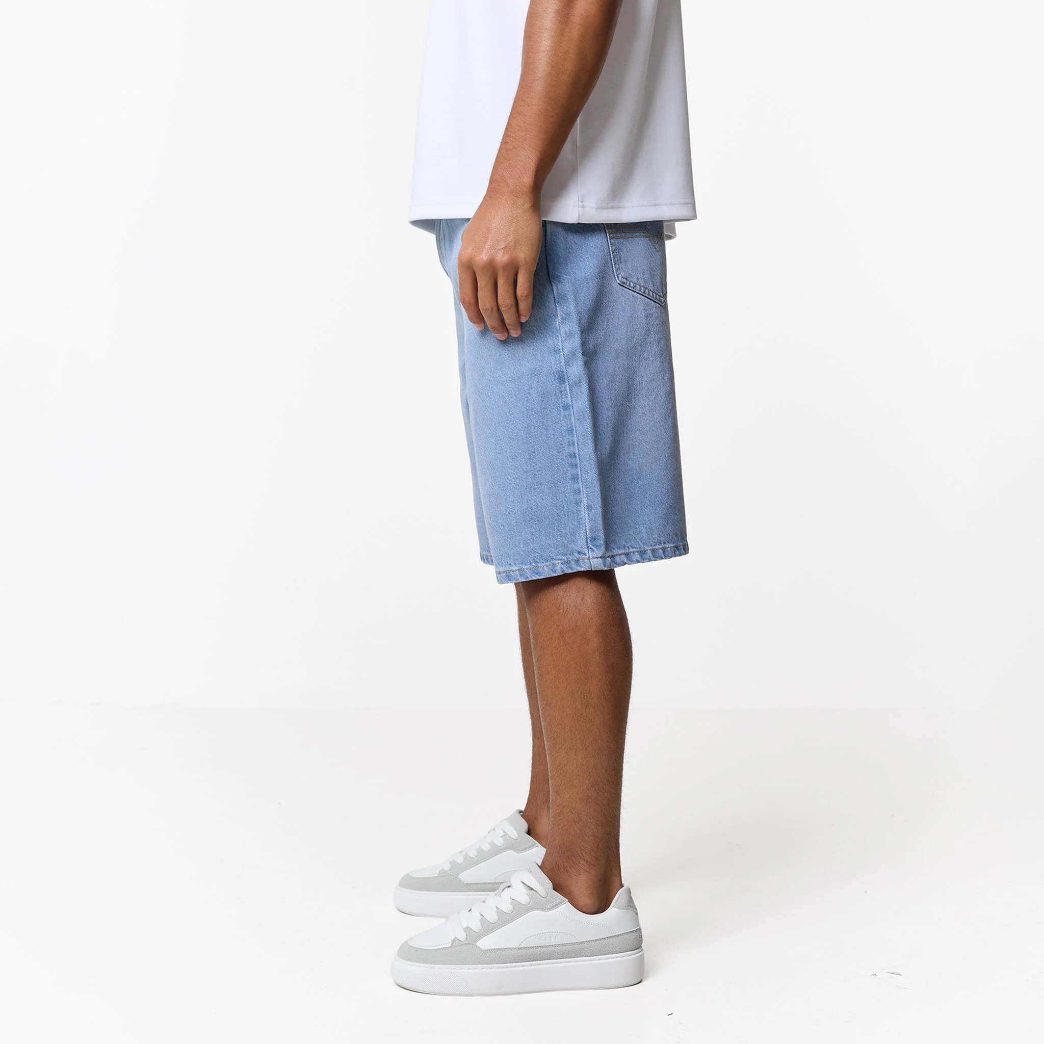 Loose Fit Denim Short | Light Blue Wash - Image 3
