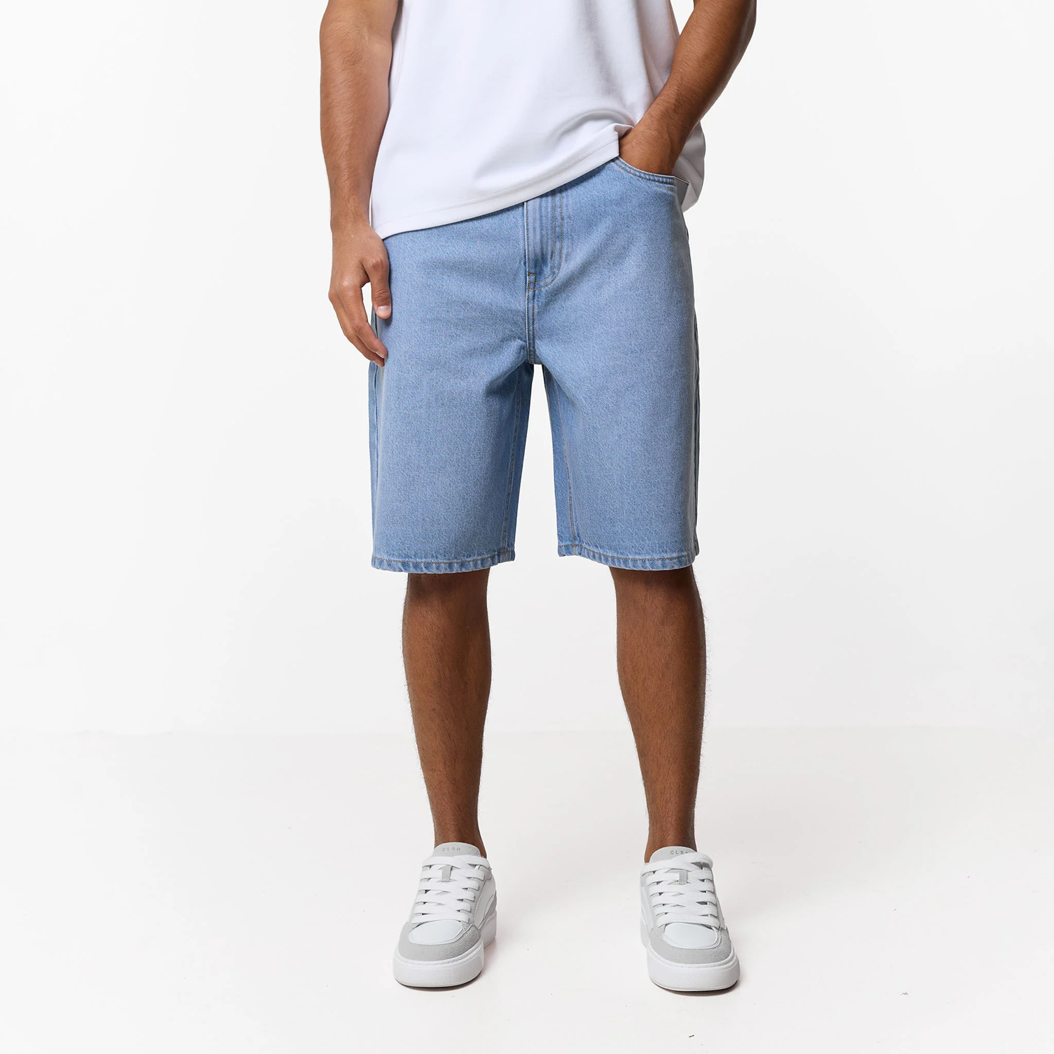 Loose Fit Denim Short | Light Blue Wash - Image 5