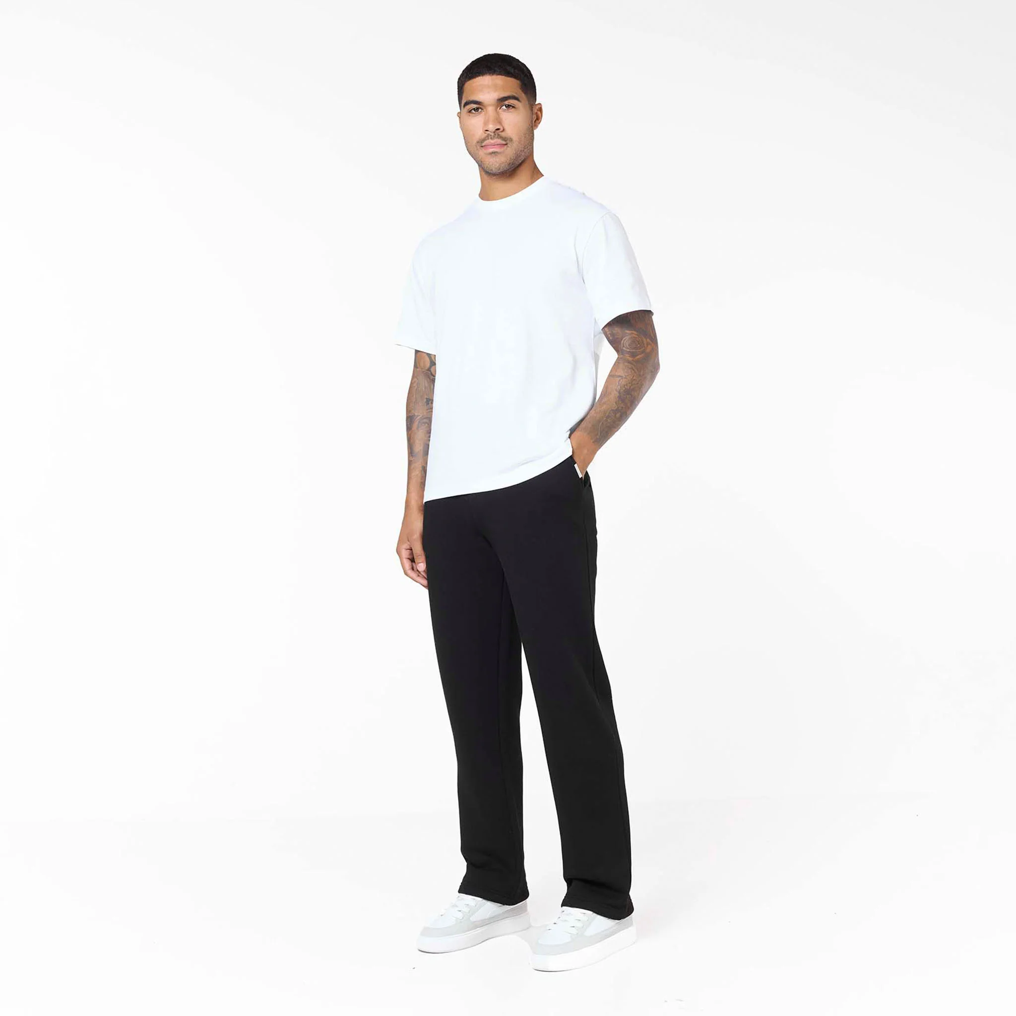 Loose Fit Open Hem Jogger | Black - Image 3