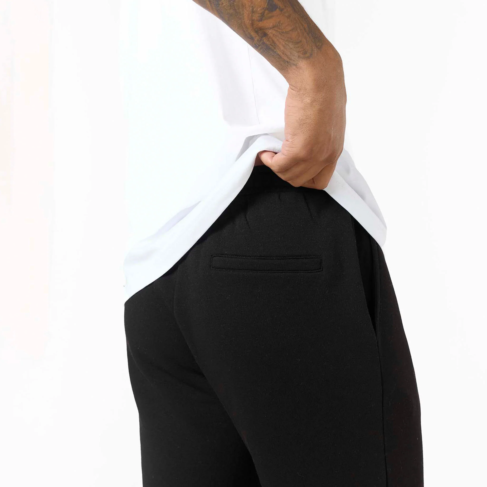 Loose Fit Open Hem Jogger | Black - Image 4