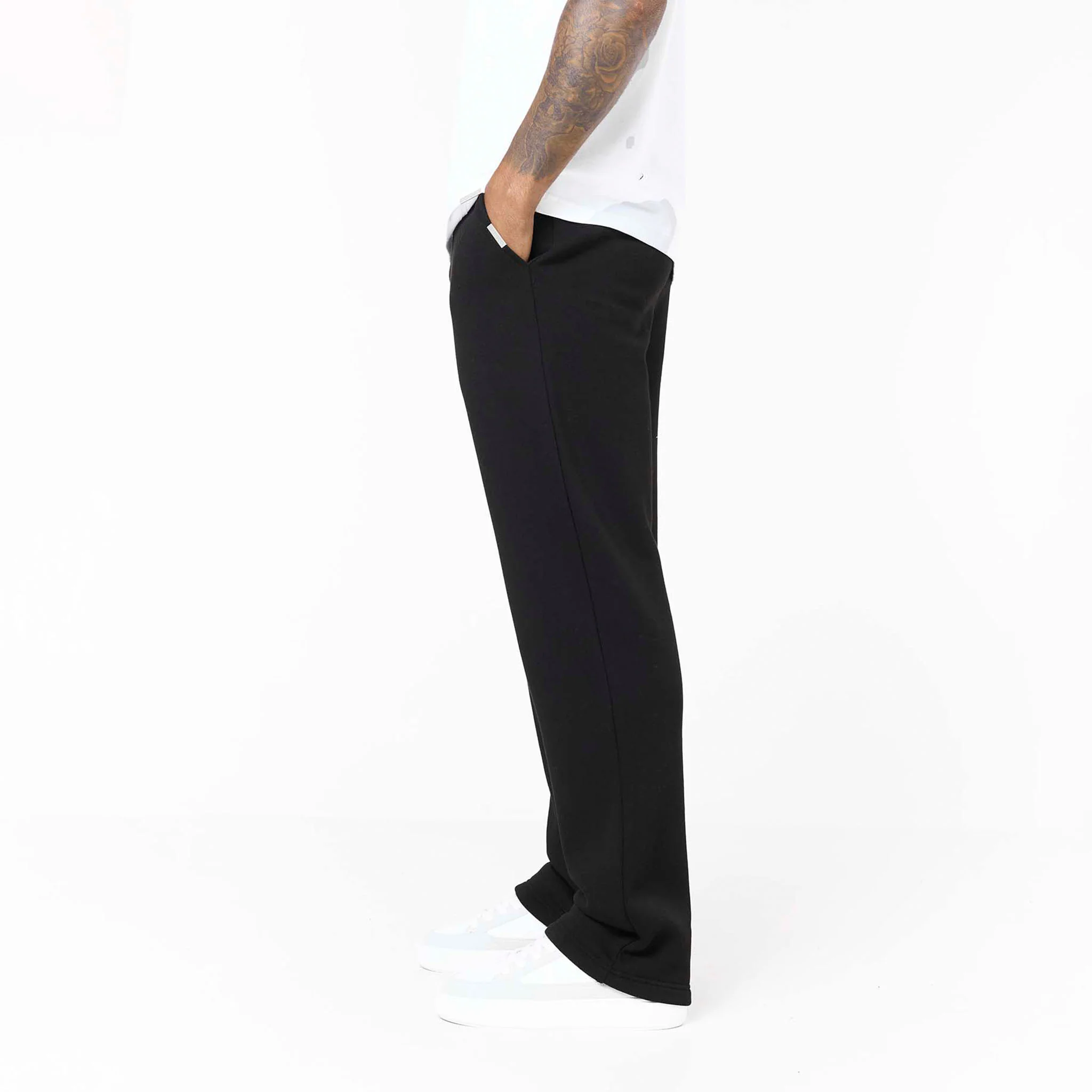 Loose Fit Open Hem Jogger | Black - Image 5