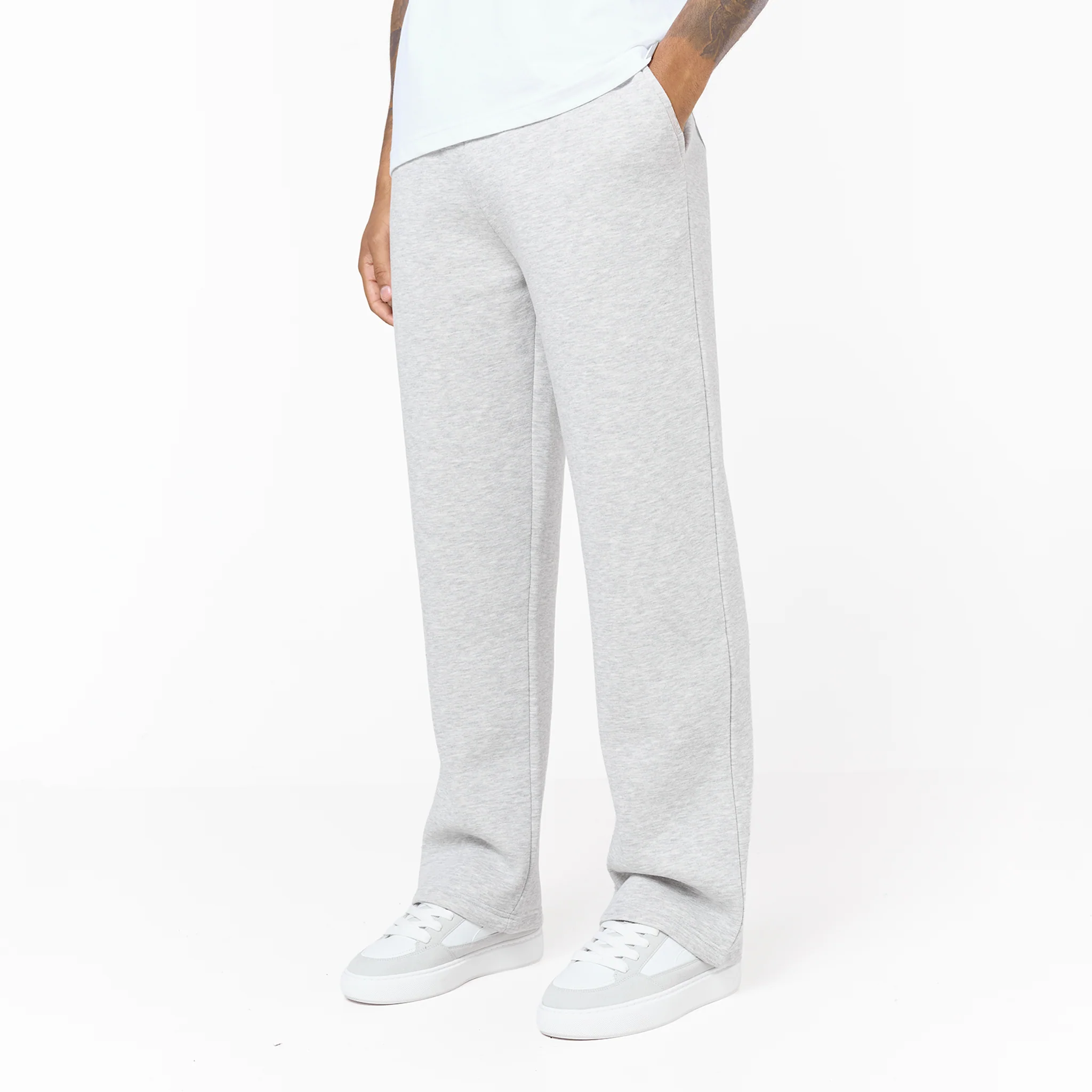 Loose Fit Open Hem Jogger | Grey Marl