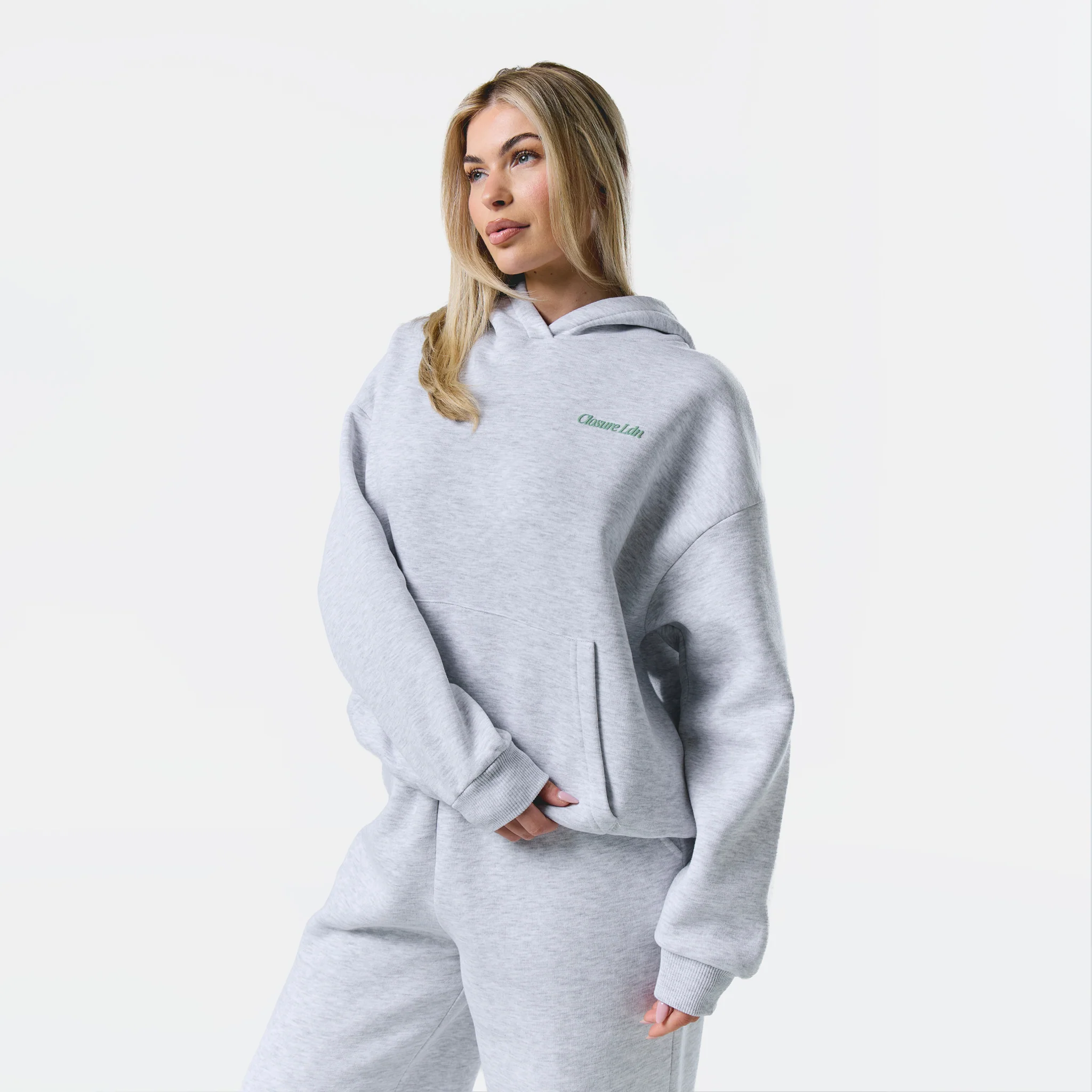 Matcha And Movement Hoodie | Grey Marl - Image 7