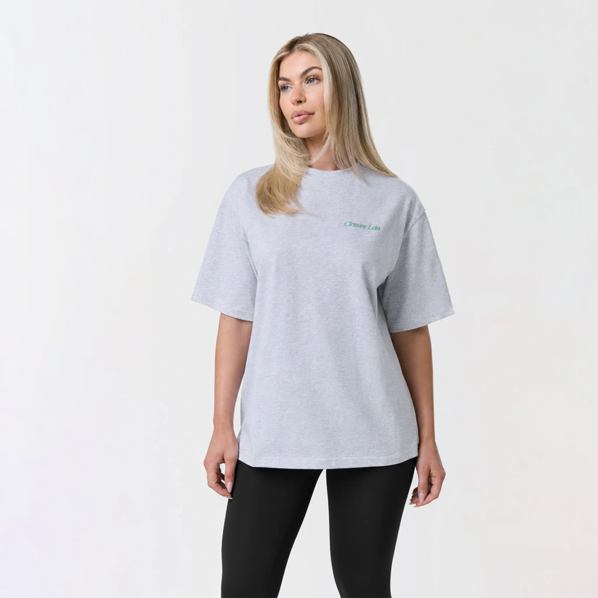 Matcha And Movement T-Shirt | Grey Marl - Image 2