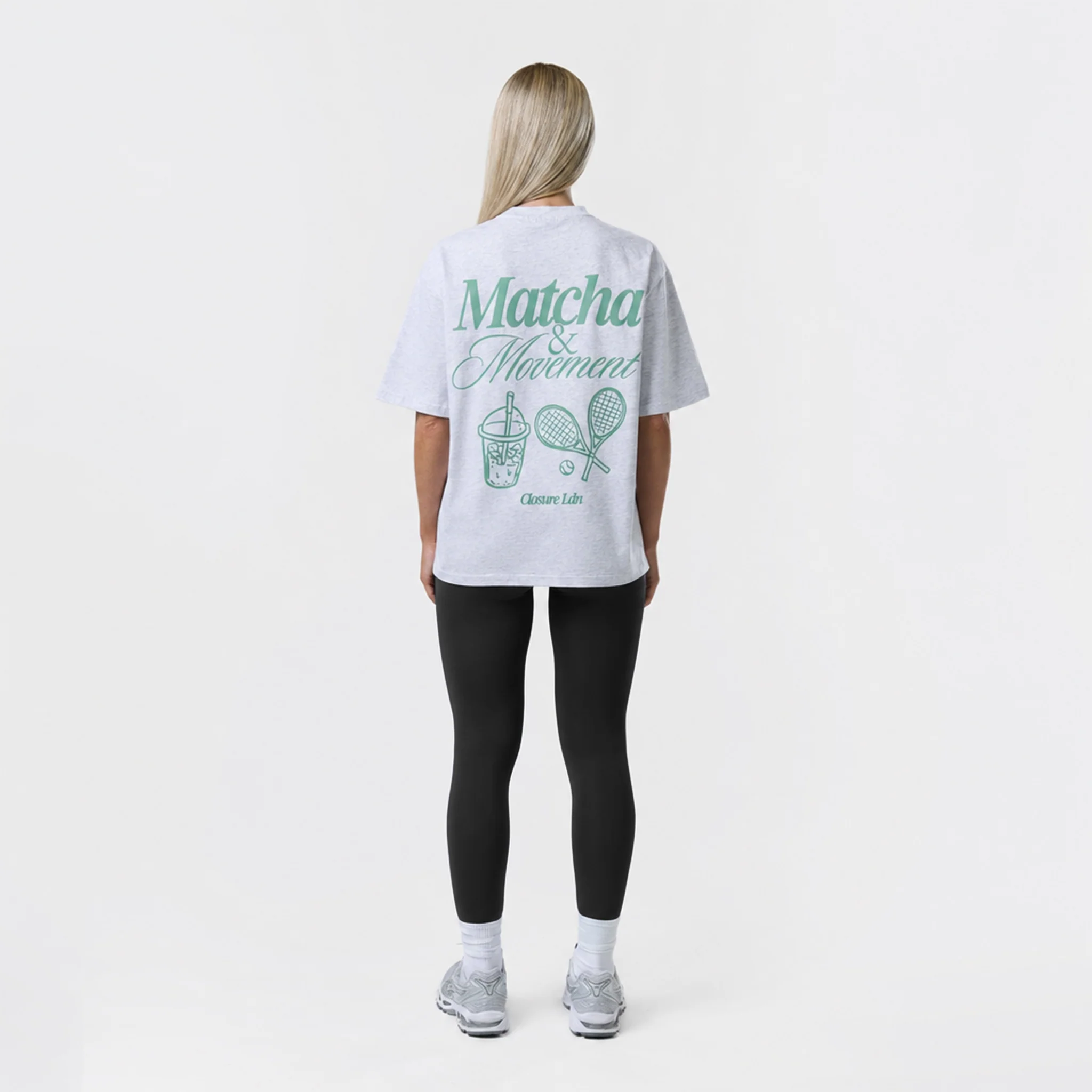Matcha And Movement T-Shirt | Grey Marl - Image 3