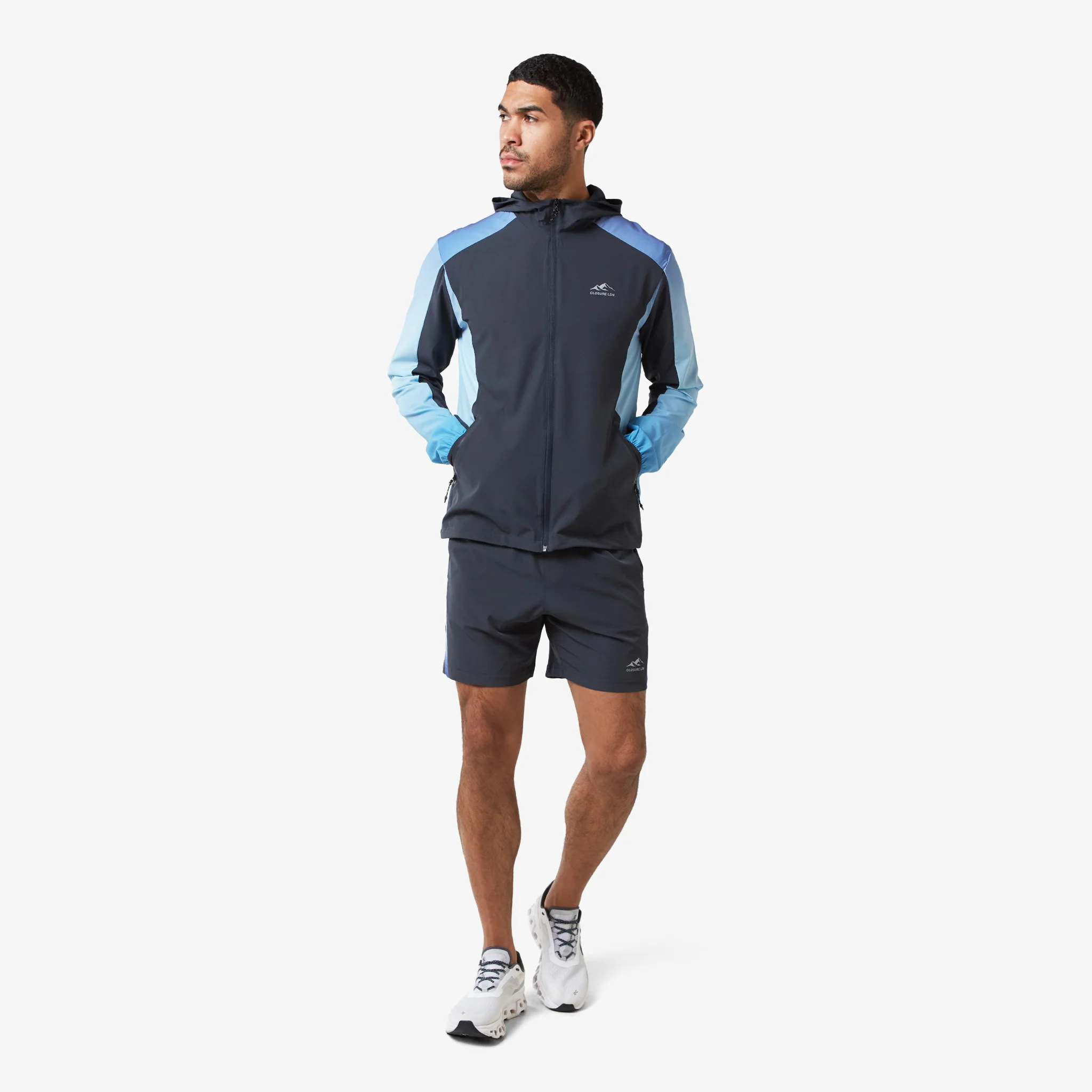 Ombre Print Windbreaker Jacket | Blue - Image 9