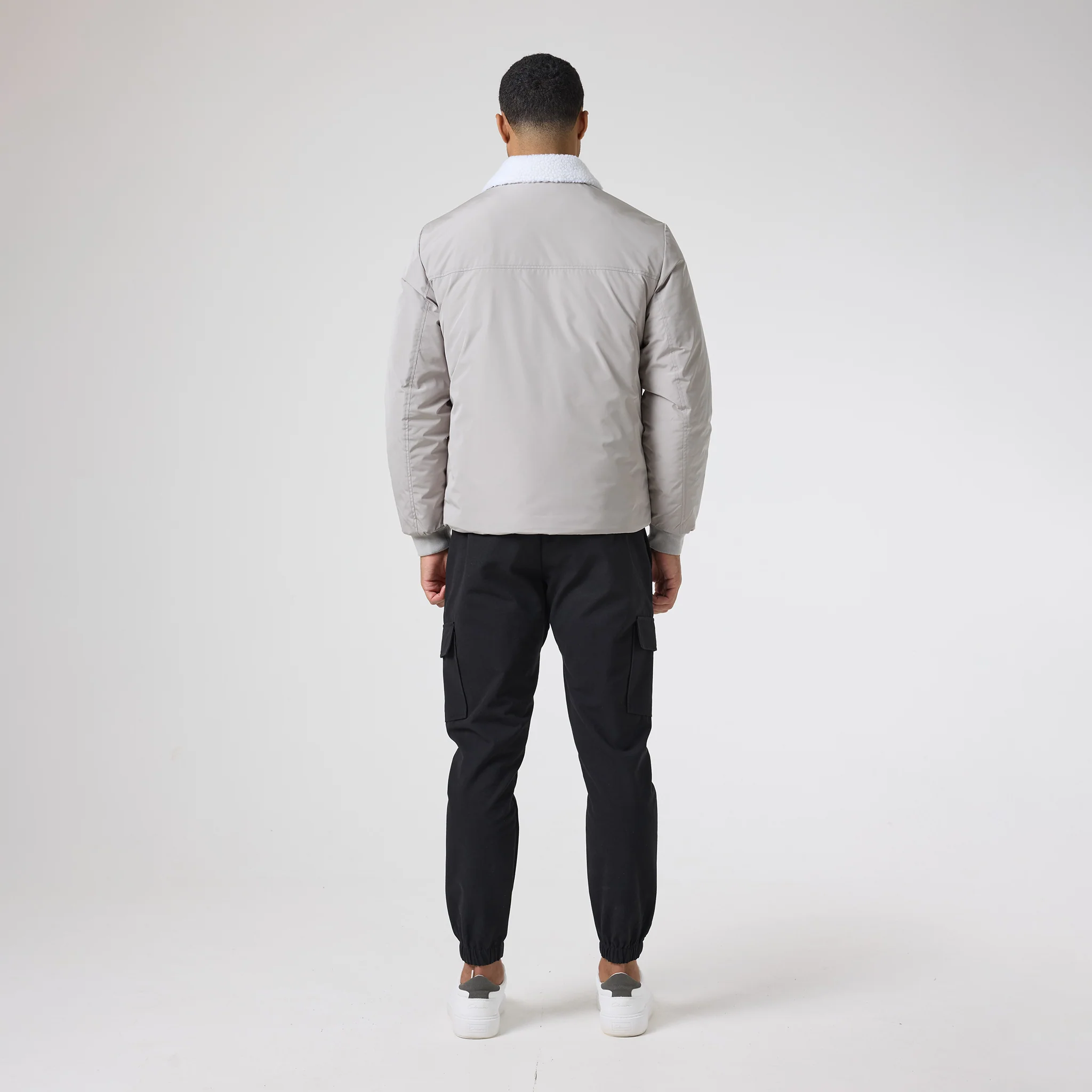 Padded Nylon Smart Jacket | Stone - Image 9