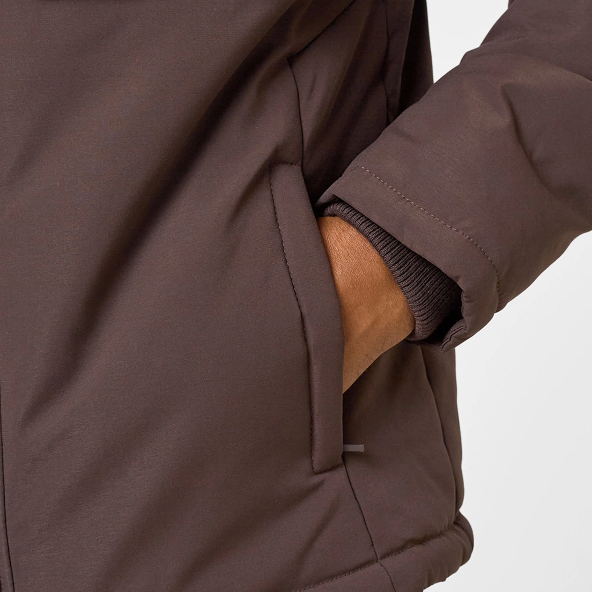Padded Utility Shell Jacket | Brown - Image 9