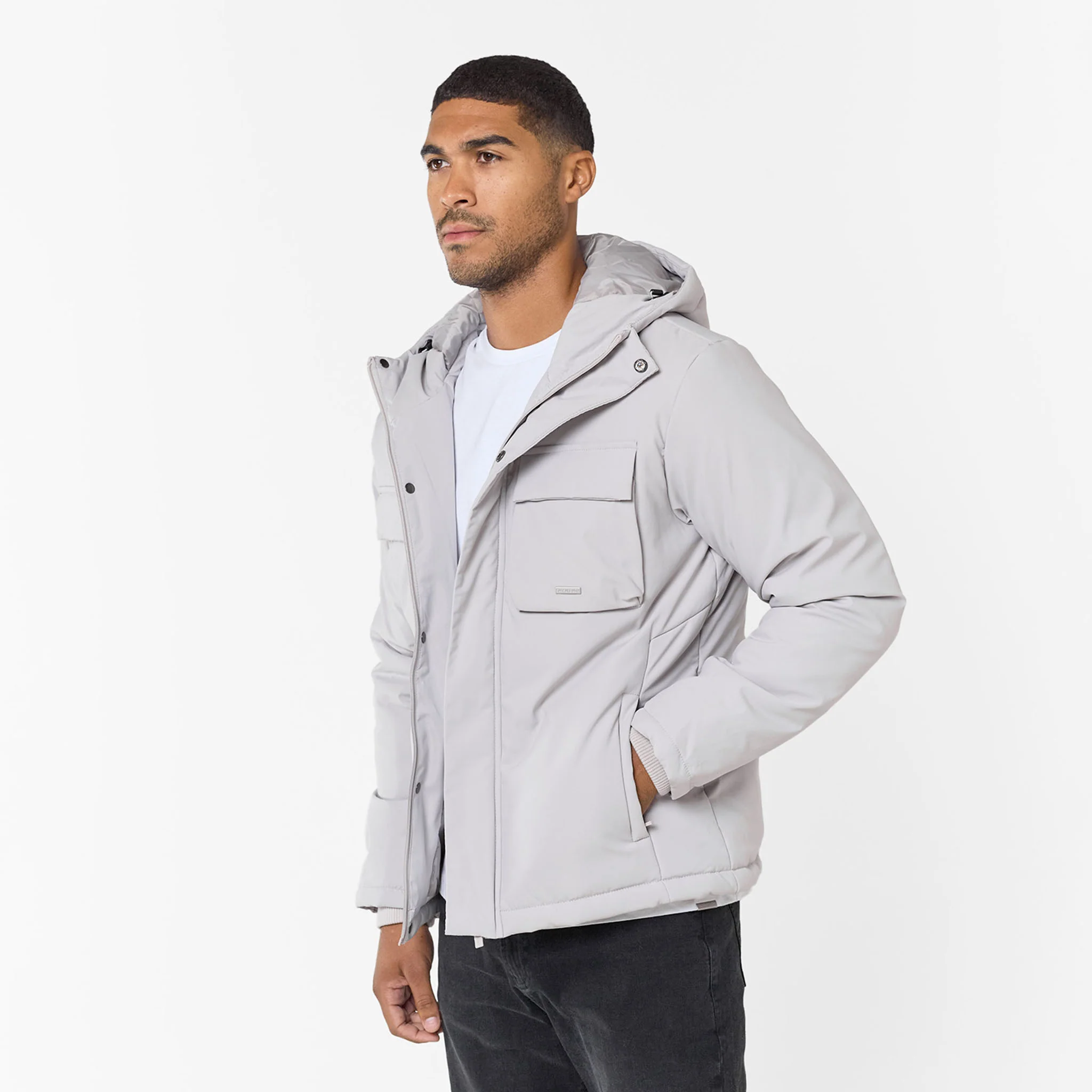 Padded Utility Shell Jacket | Stone - Image 4