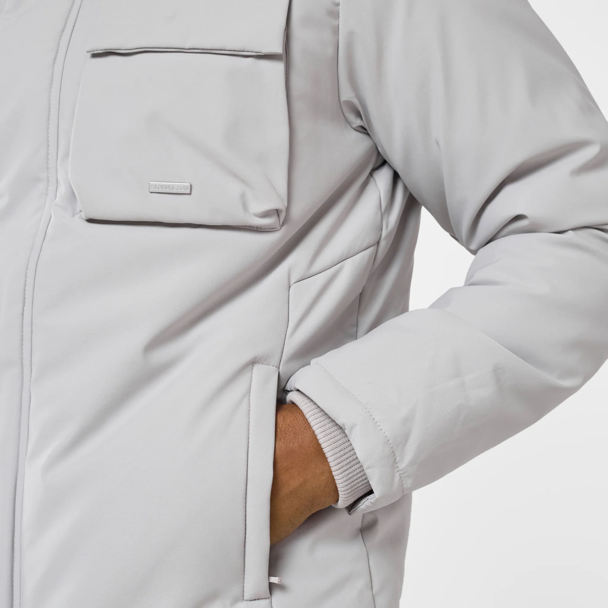 Padded Utility Shell Jacket | Stone - Image 5