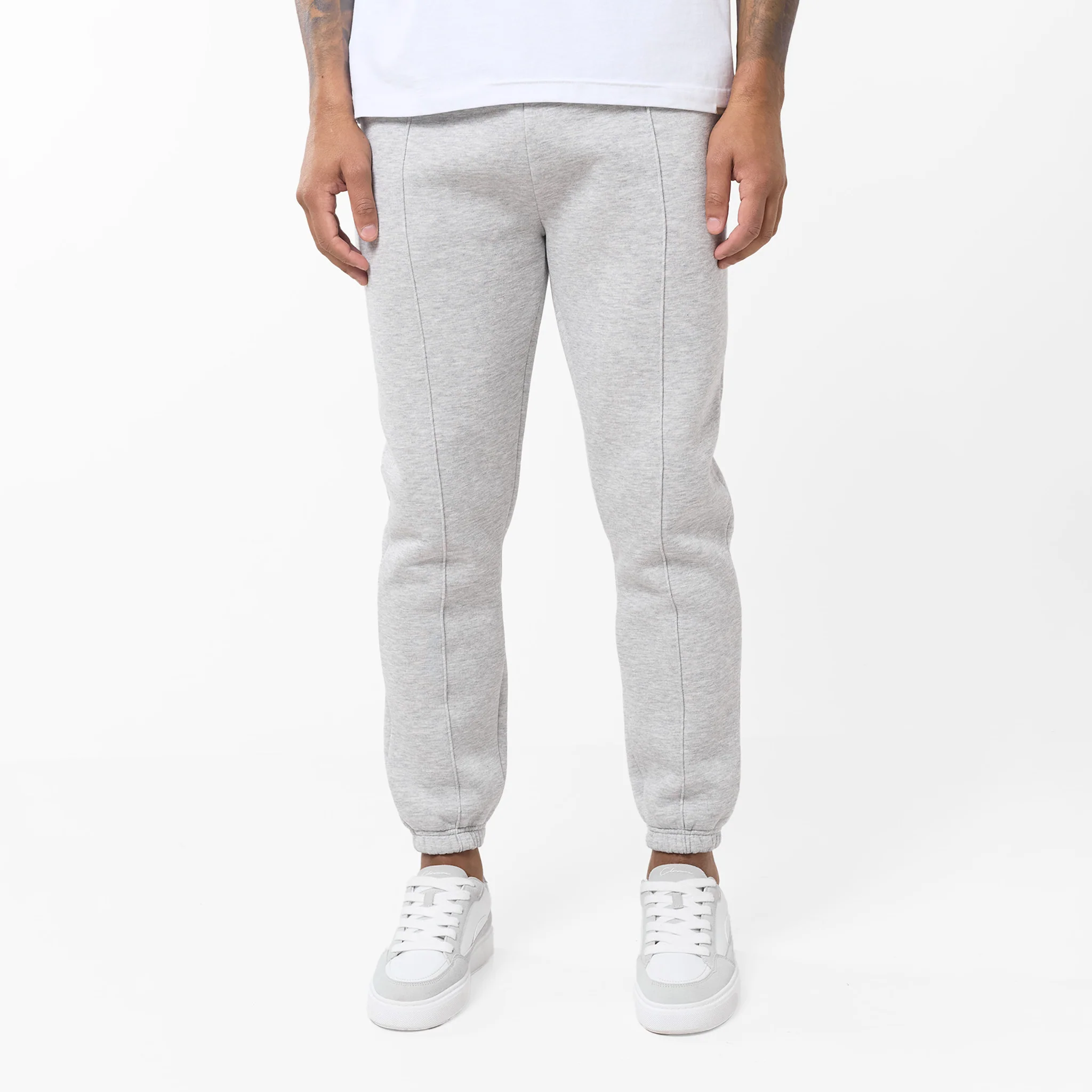 Pleated Cuffed Jogger | Grey Marl - Image 6