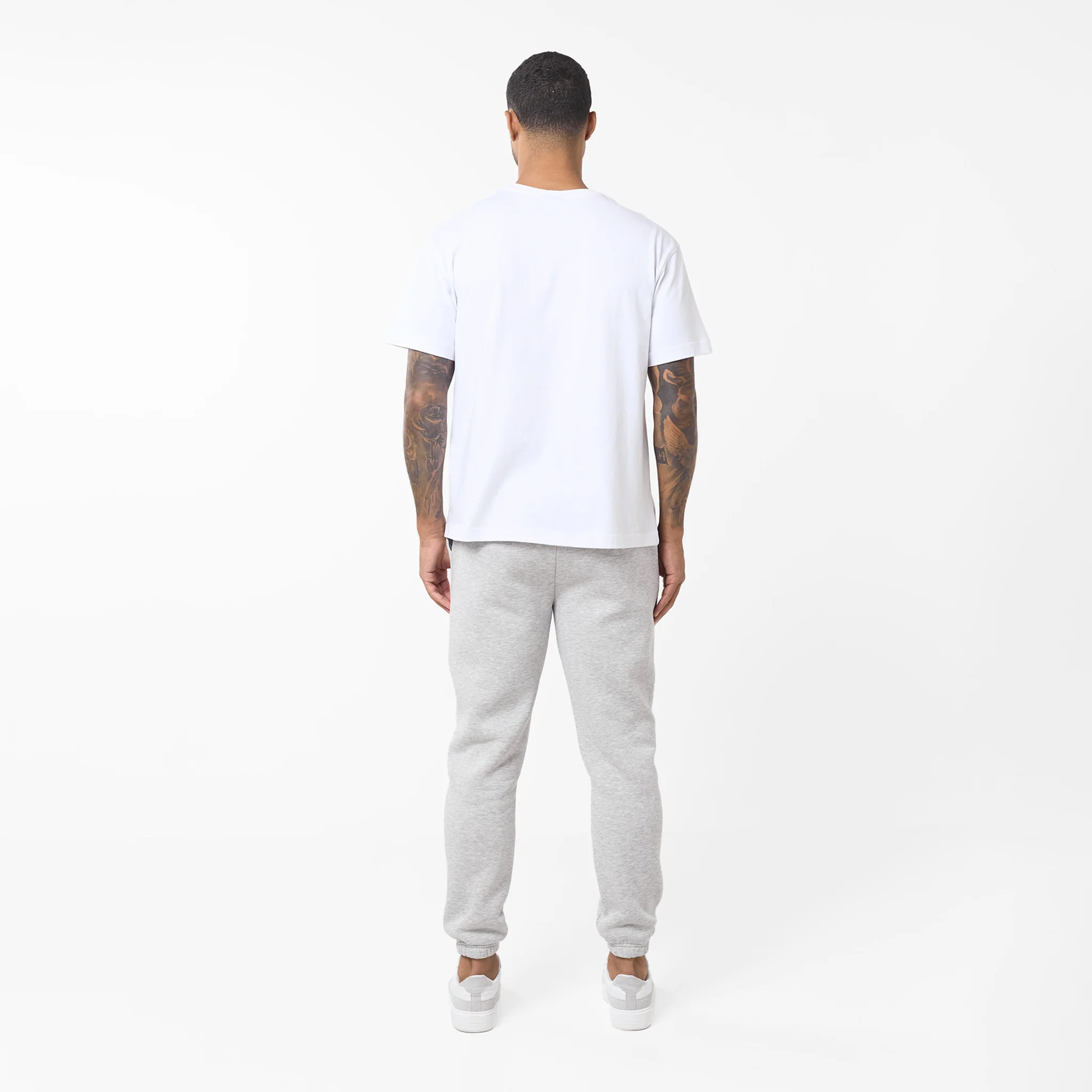 Pleated Cuffed Jogger | Grey Marl - Image 7