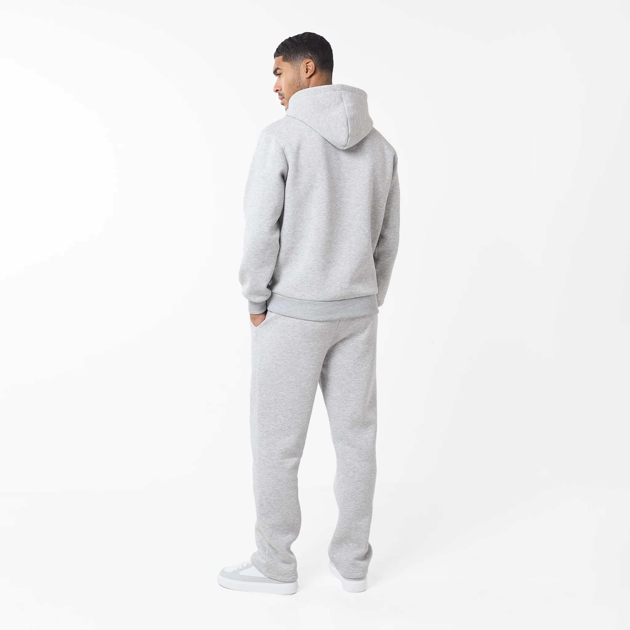 Pleated Open Hem Jogger | Grey Marl - Image 4