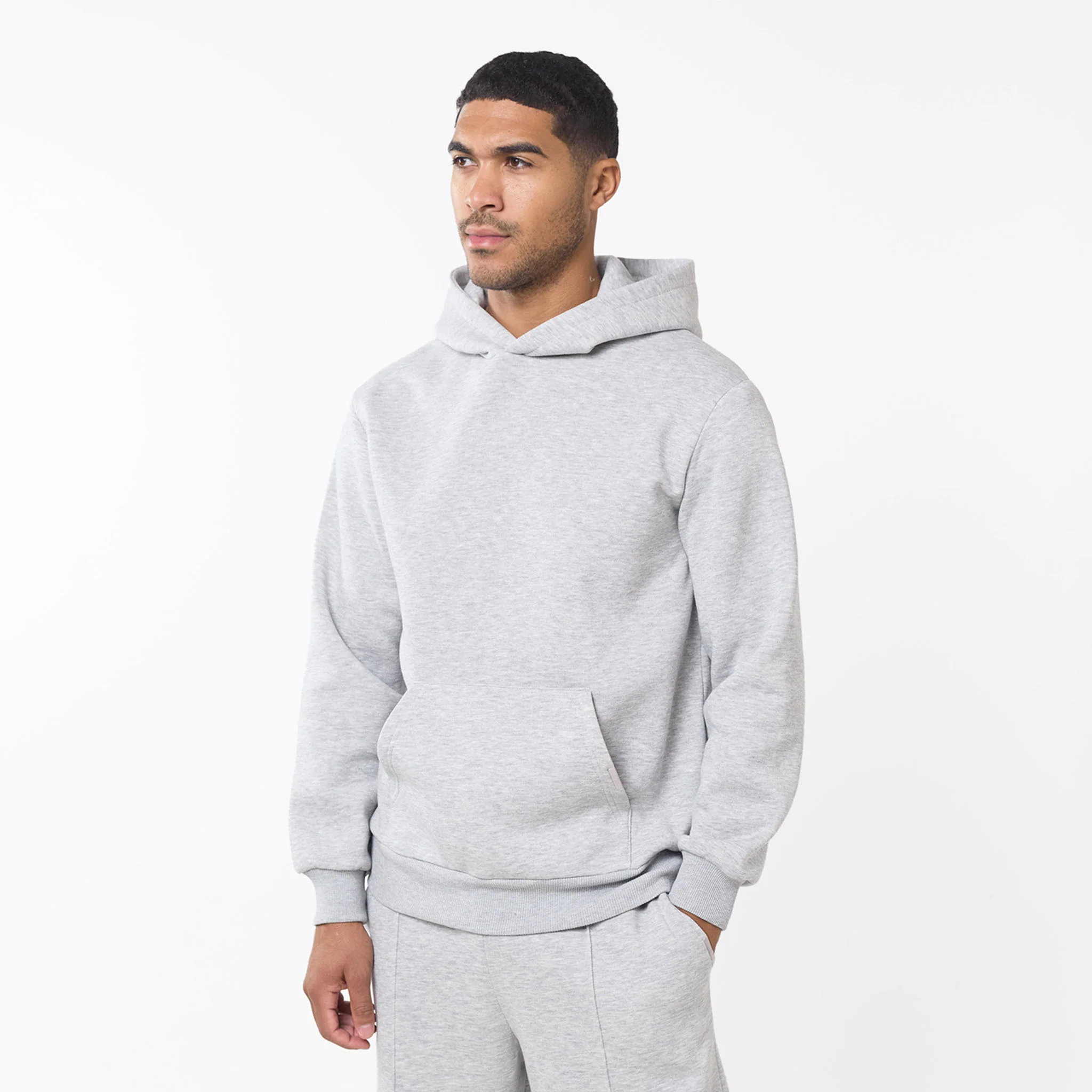 Pleated Cuffed Tracksuit | Grey Marl - Image 2