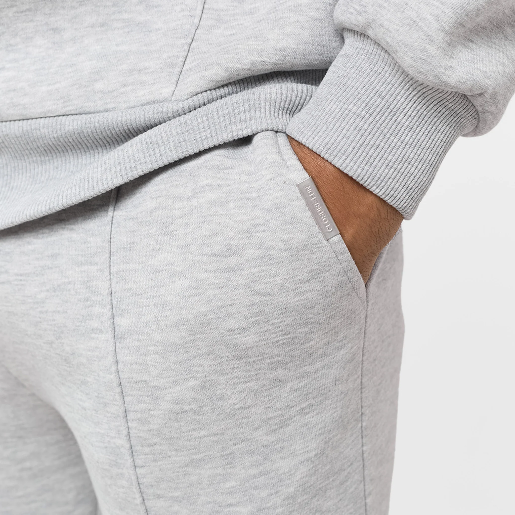 Pleated Cuffed Tracksuit | Grey Marl - Image 4