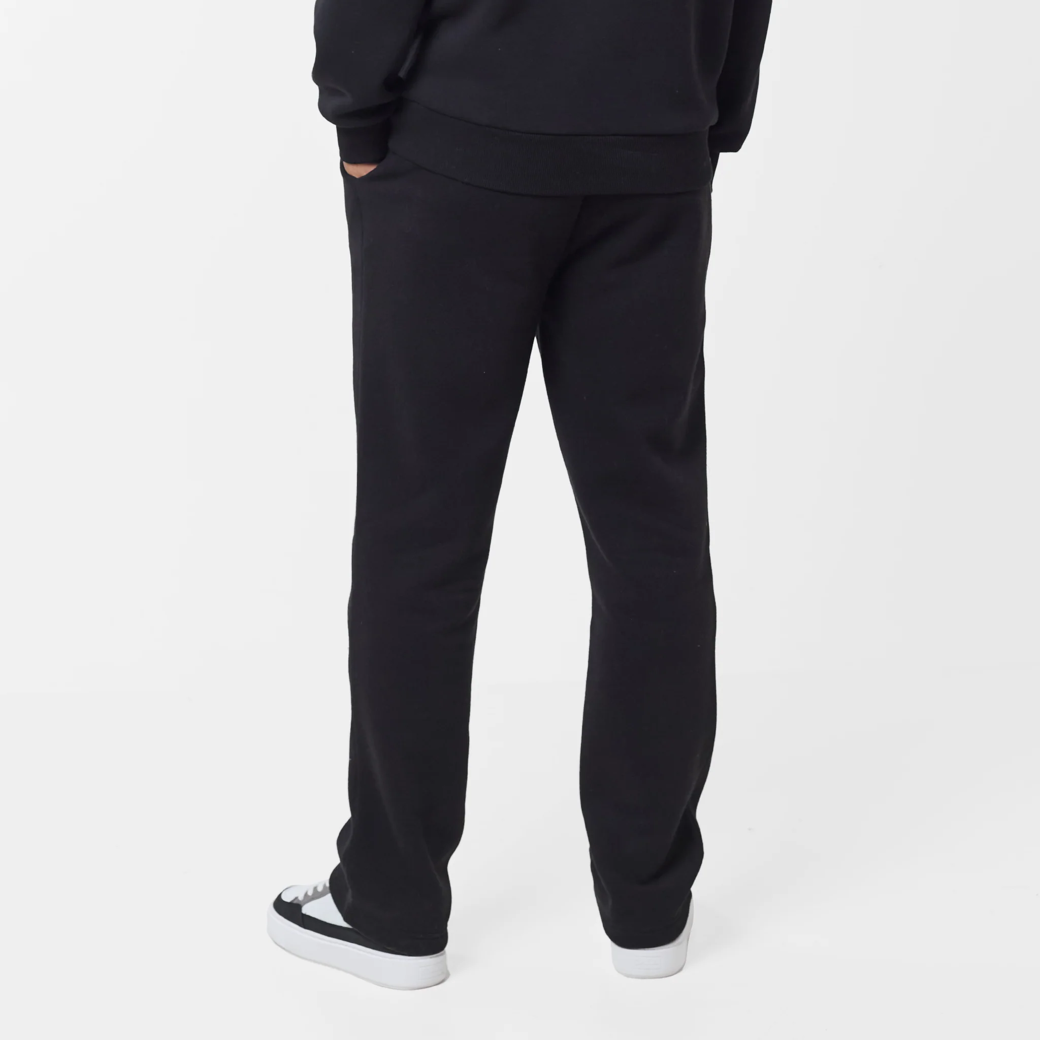 Pleated Open Hem Tracksuit | Black - Image 5