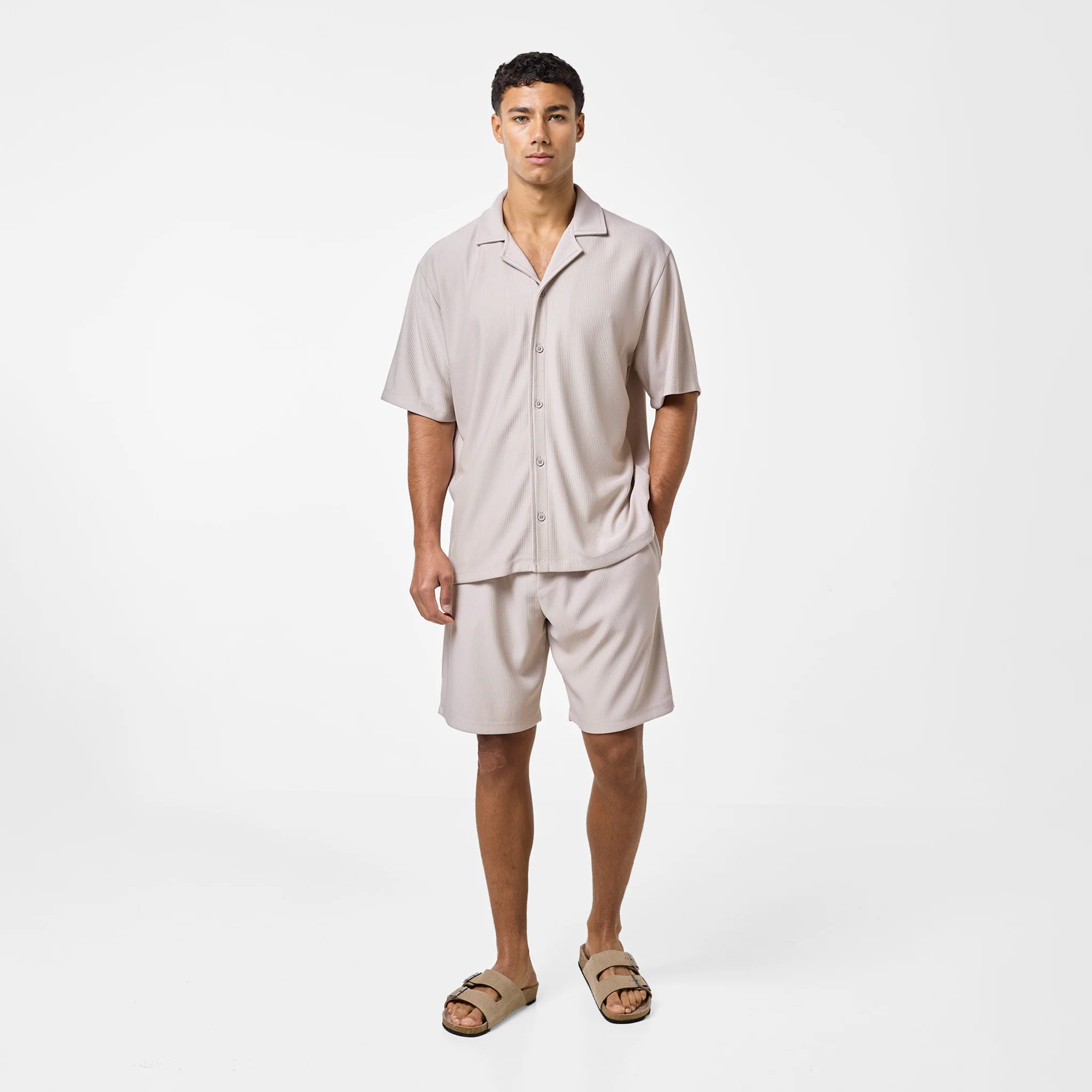 Pleated Twinset | Stone - Image 5