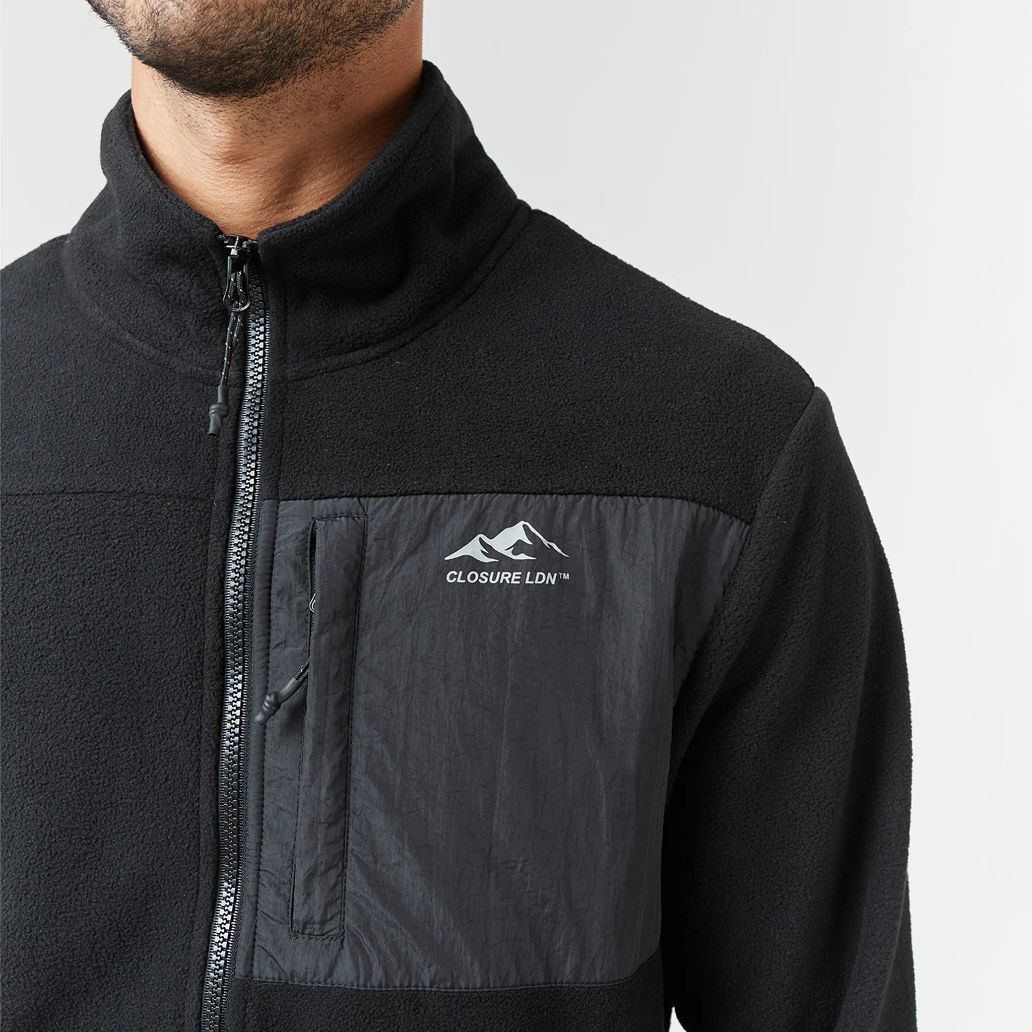 Polar Fleece Zip Through Jacket | Black - Image 5