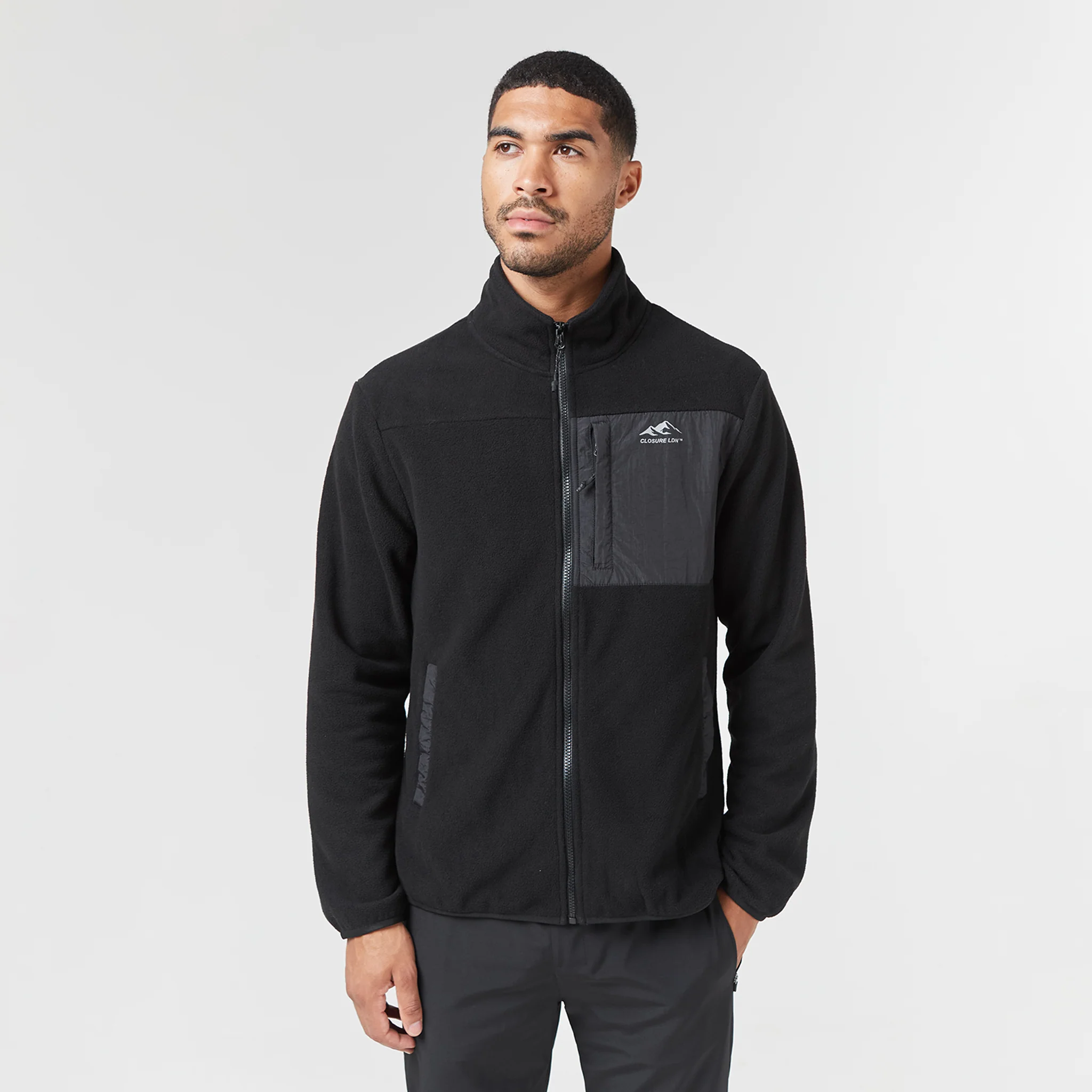 Polar Fleece Zip Through Jacket | Black - Image 6