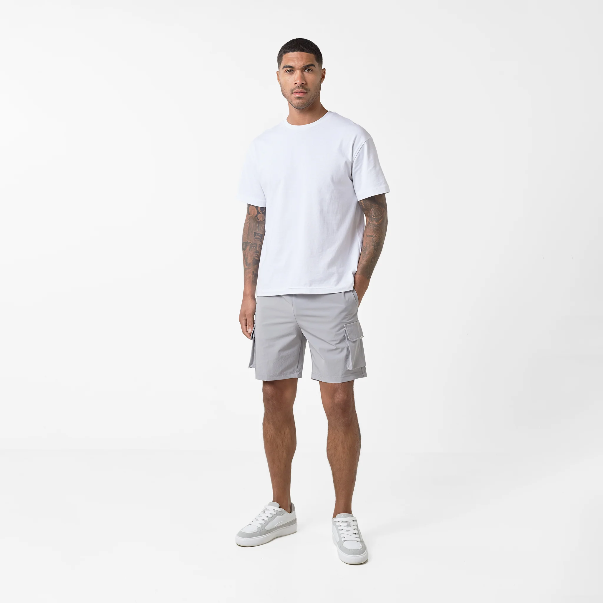 Premium Tech Cargo Short | Ice Grey - Image 9