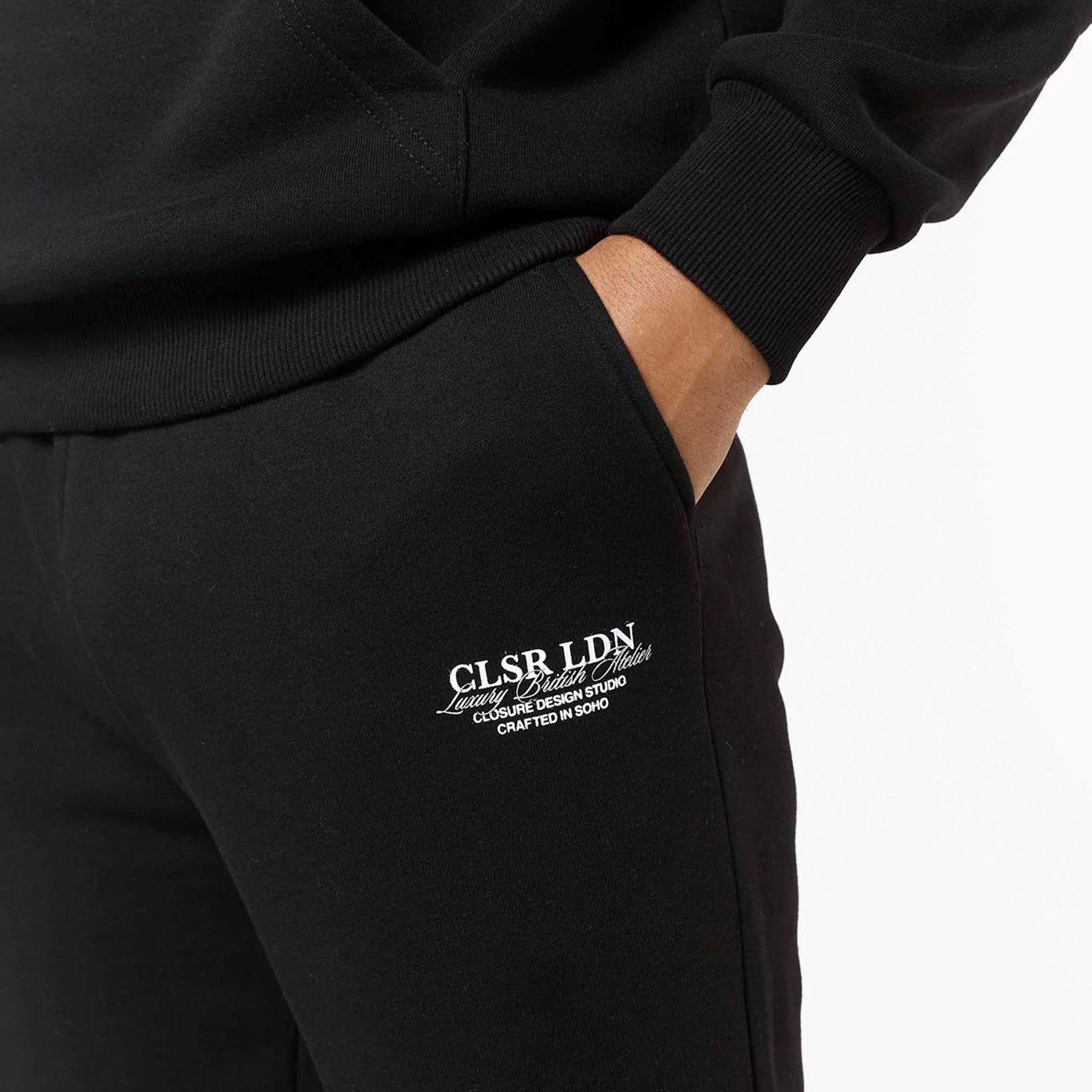 Premium Luxe Open Hem Tracksuit | Black - Image 7