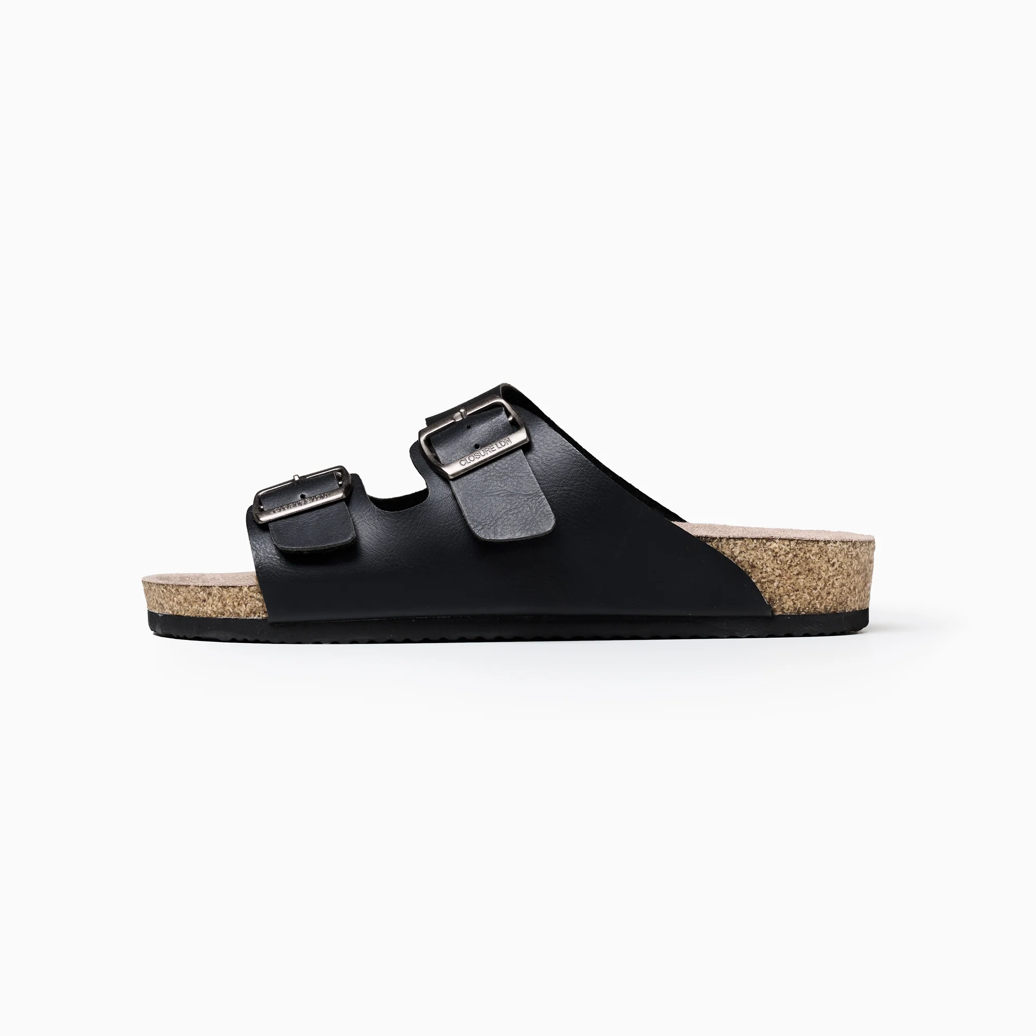 Premium Strap Faux Leather Sandal | Black