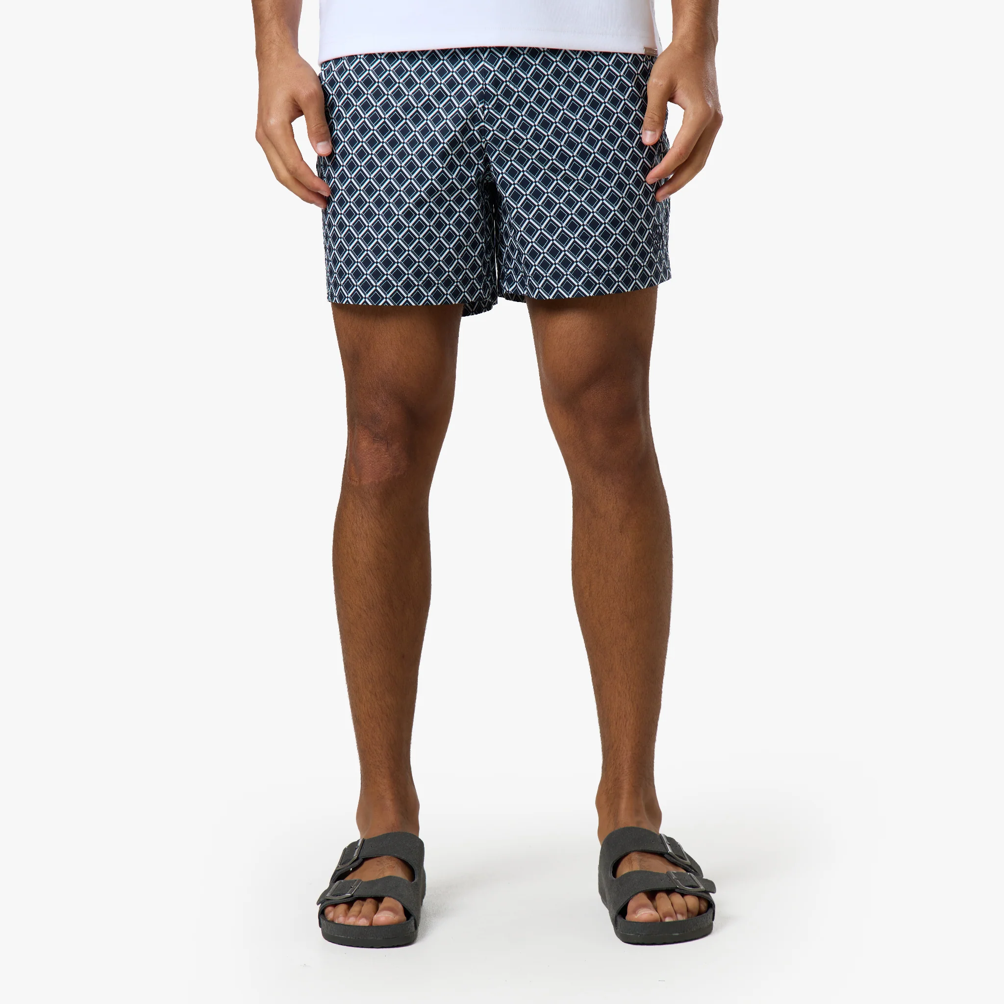 Printed Smart Buckle Swimshort | Navy - Image 3