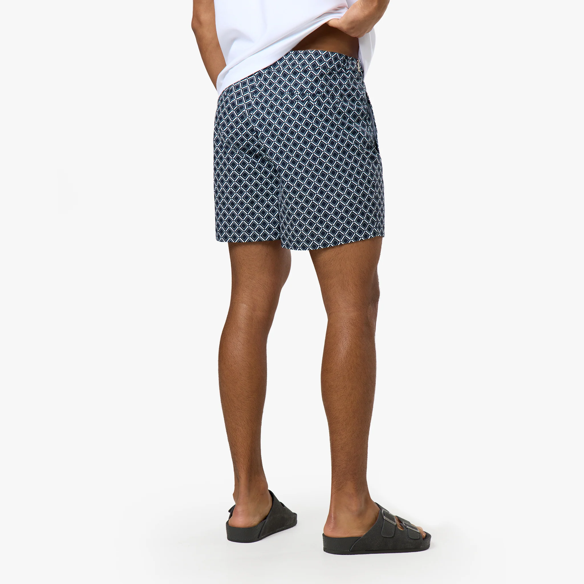 Printed Smart Buckle Swimshort | Navy - Image 7