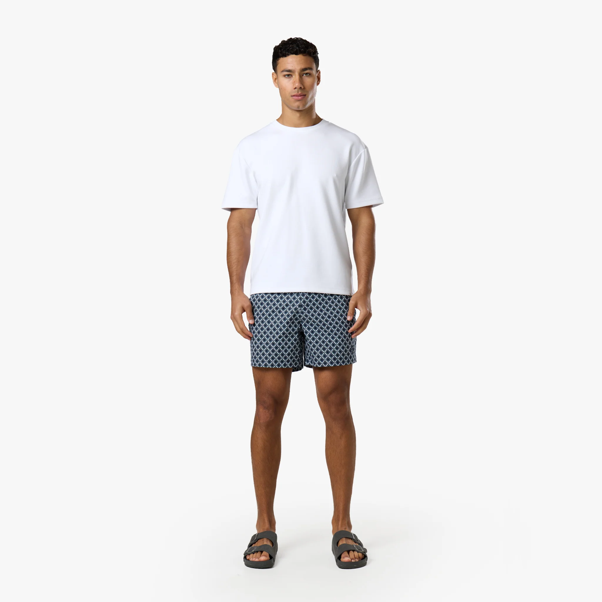 Printed Smart Buckle Swimshort | Navy - Image 8