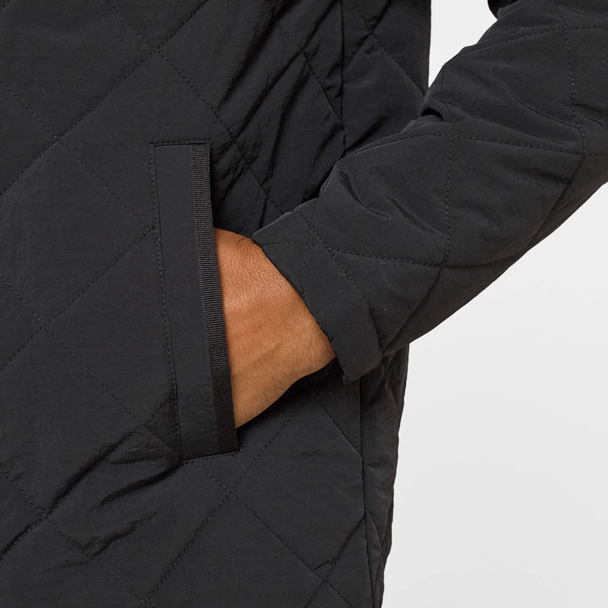 Quilted Overshirt Jacket | Black - Image 8