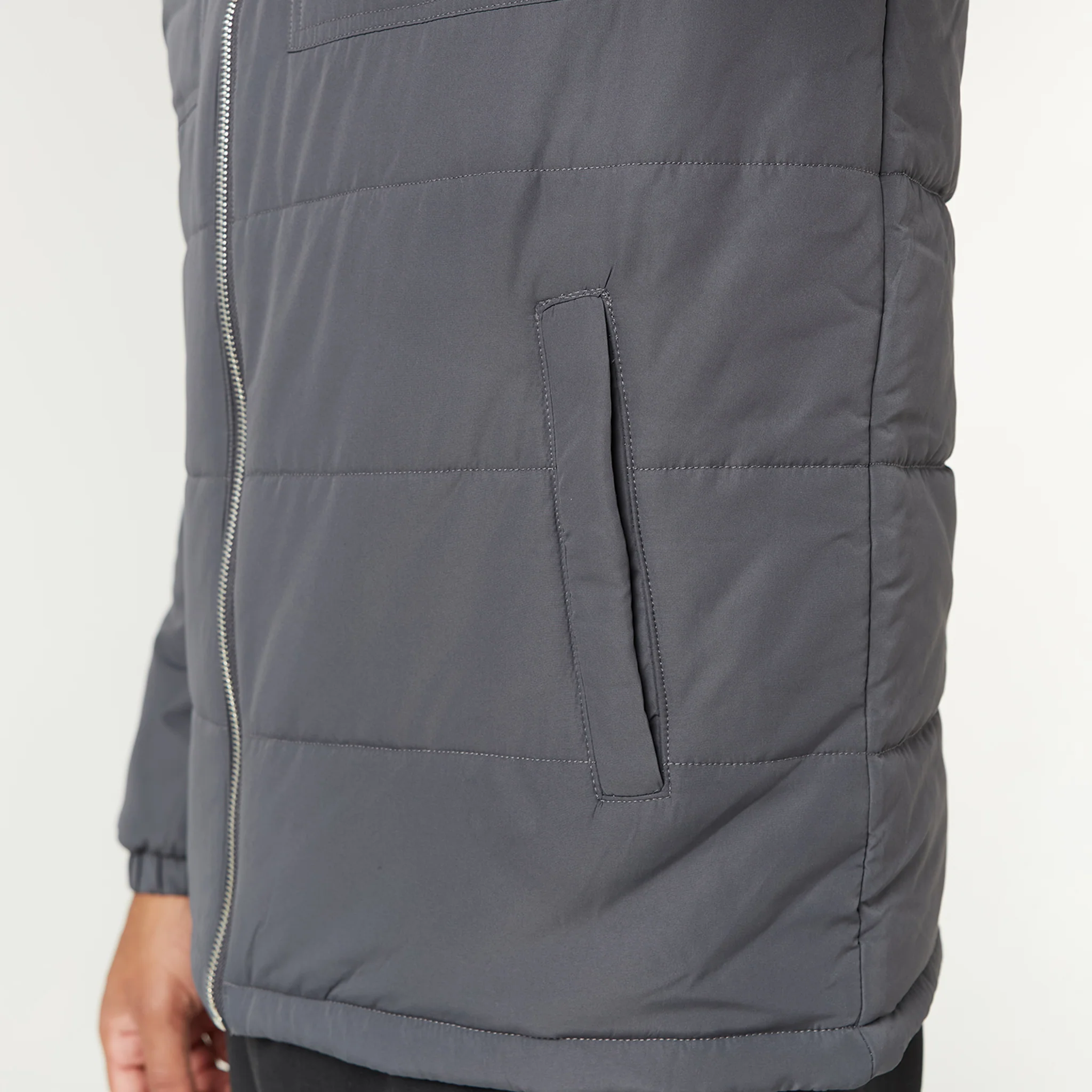 Quilted Overshirt Jacket | Charcoal - Image 5