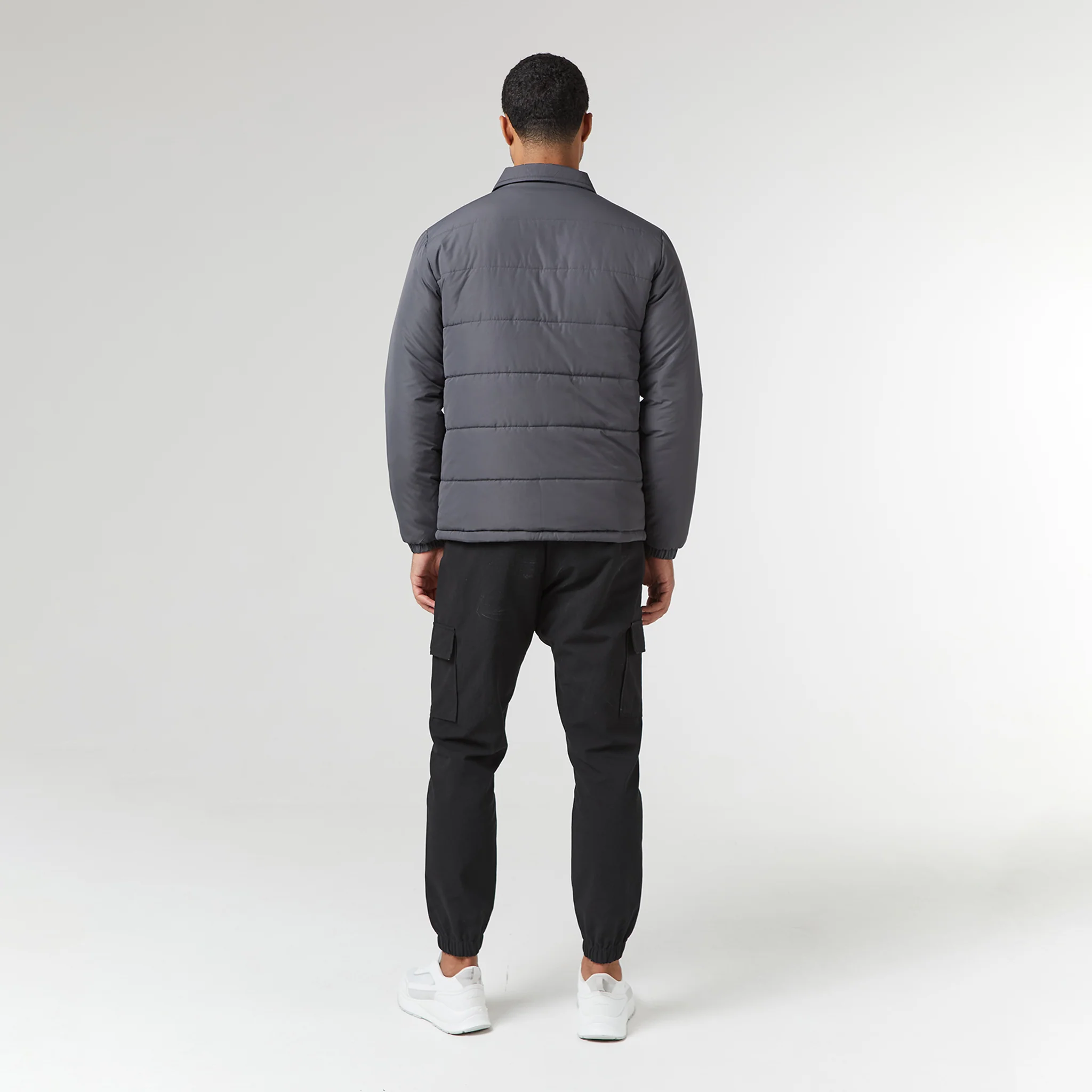 Quilted Overshirt Jacket | Charcoal - Image 8