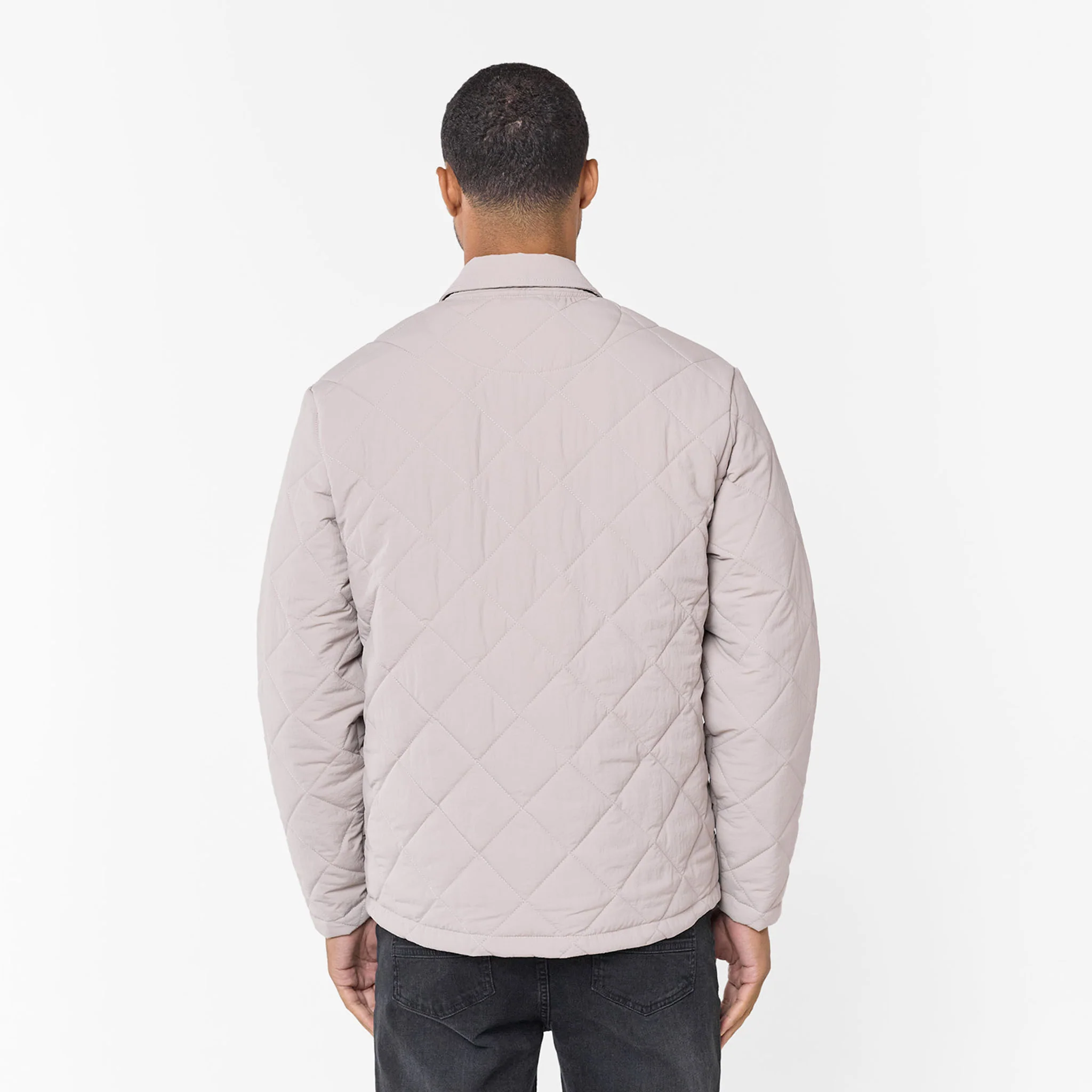 Quilted Overshirt Jacket | Stone - Image 9