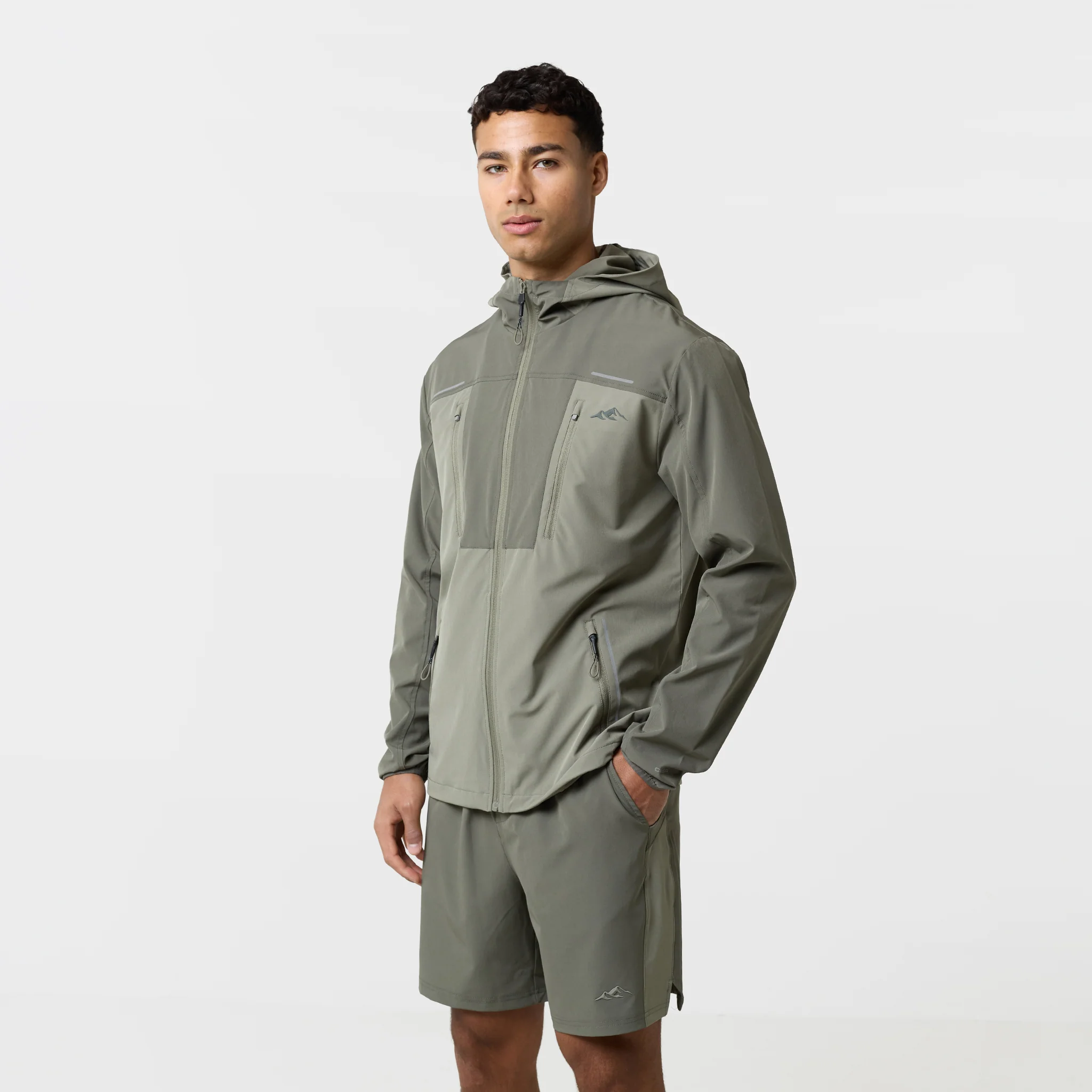 Reflective Detail Colourblock Jacket | Khaki - Image 3