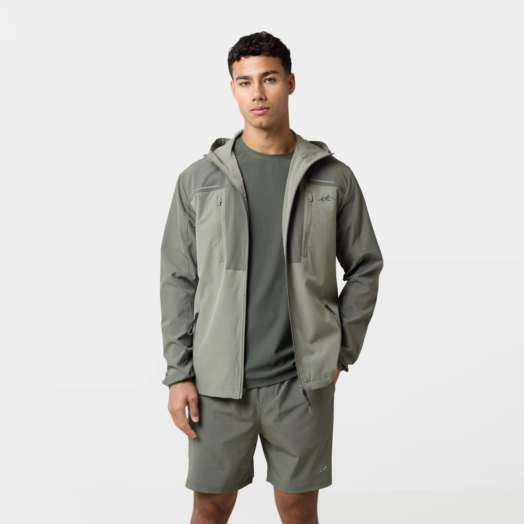 Reflective Detail Colourblock Jacket | Khaki - Image 4