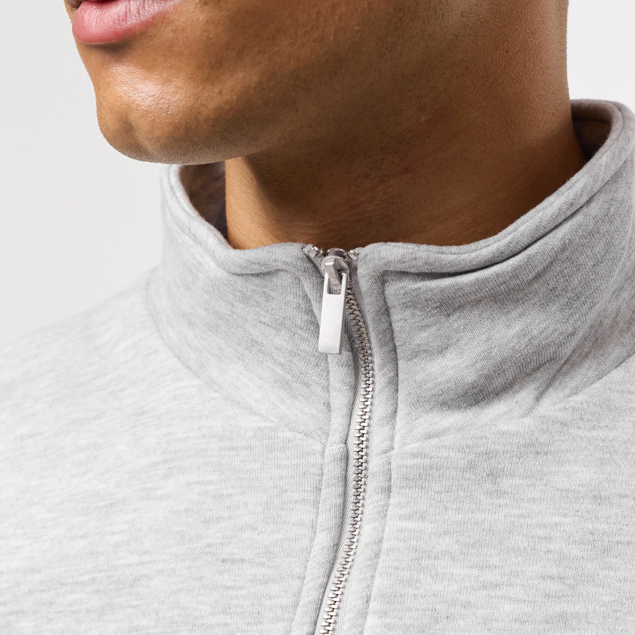 Relaxed Fit 1/4 Zip Fleece | Grey Marl - Image 7
