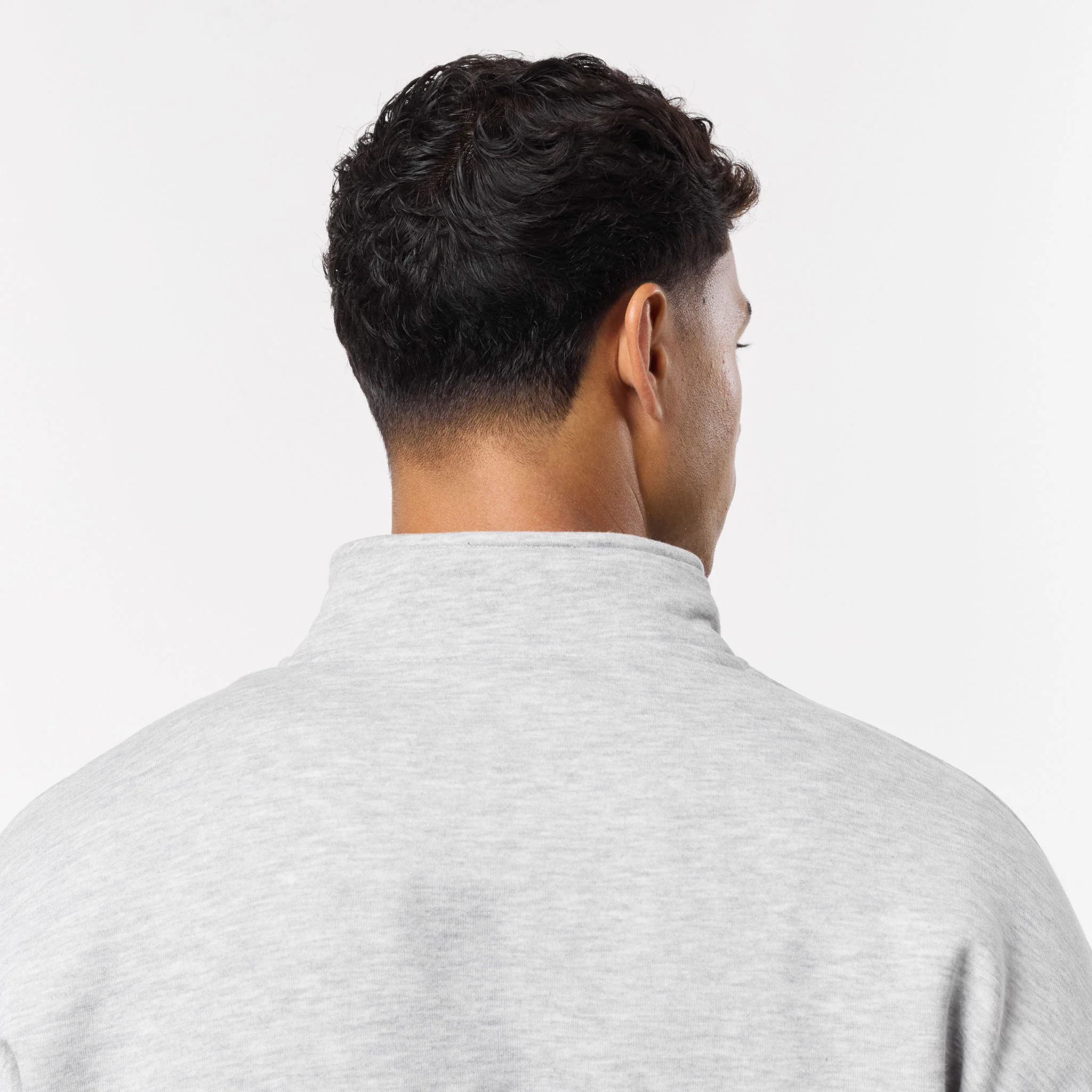 Relaxed Fit 1/4 Zip Fleece | Grey Marl - Image 9