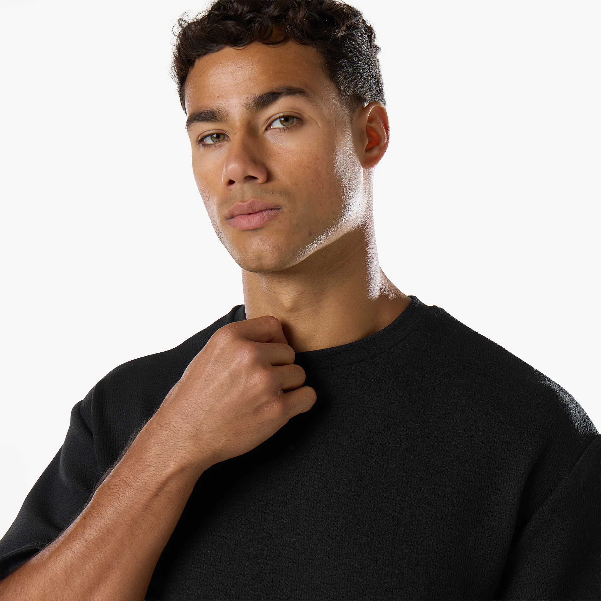 Relaxed Crinkle Twinset | Black - Image 4