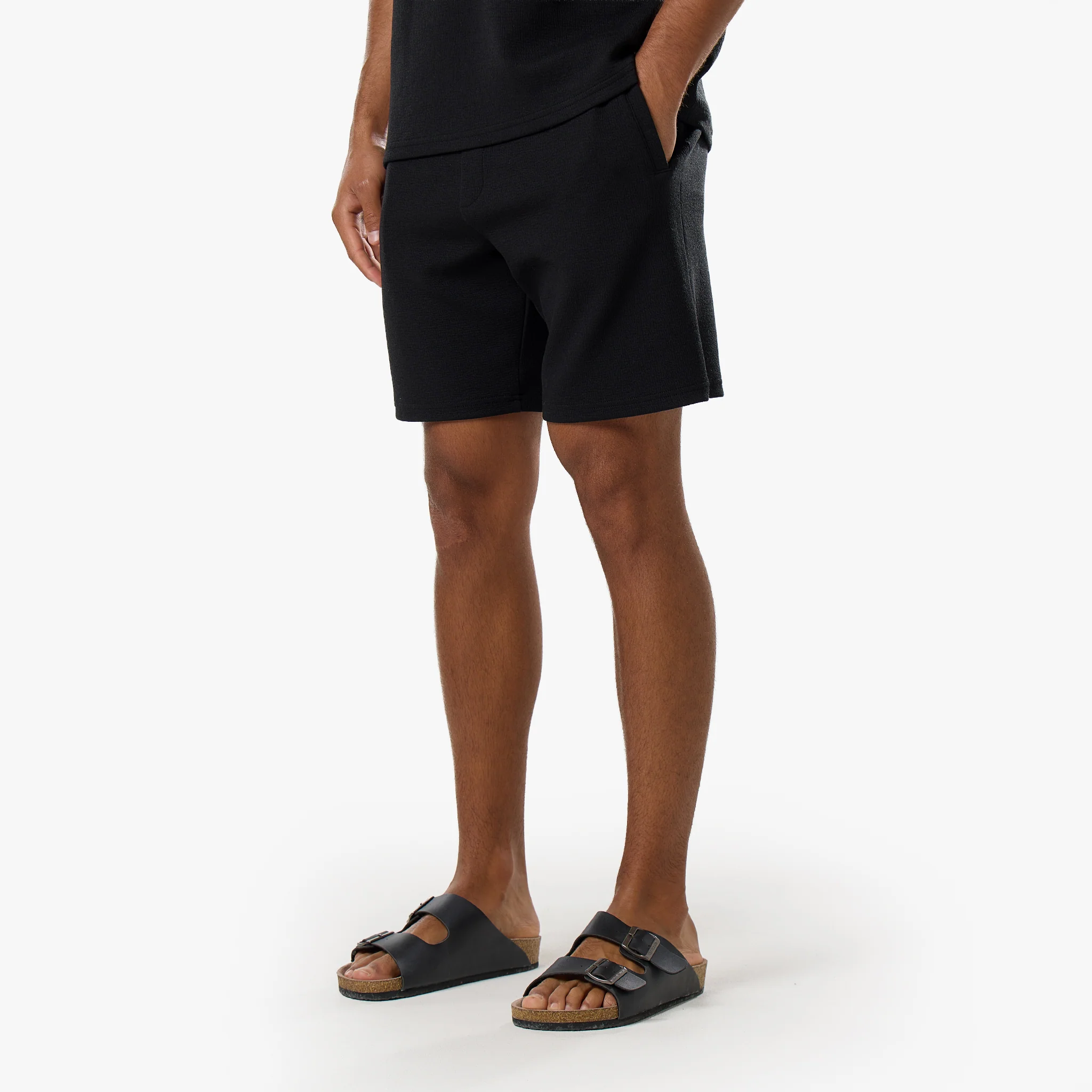 Relaxed Crinkle Twinset | Black - Image 6