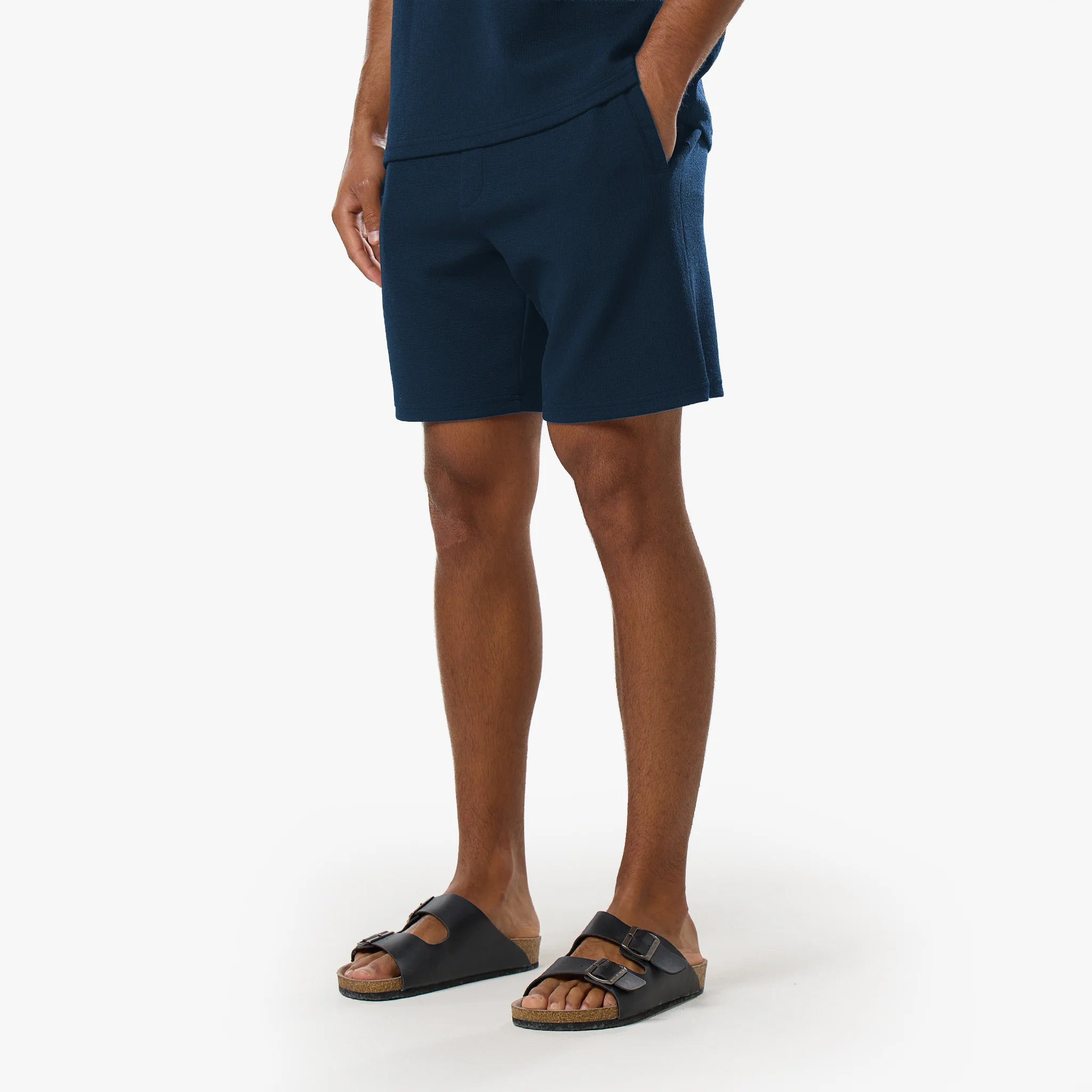 Relaxed Crinkle Twinset | Navy - Image 6