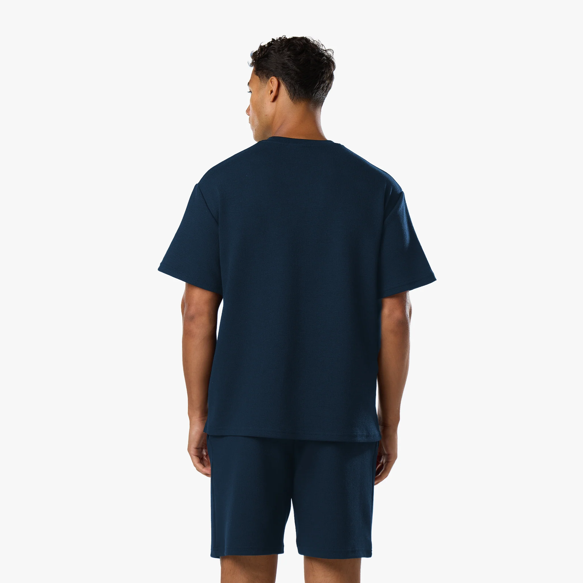 Relaxed Crinkle Twinset | Navy - Image 9