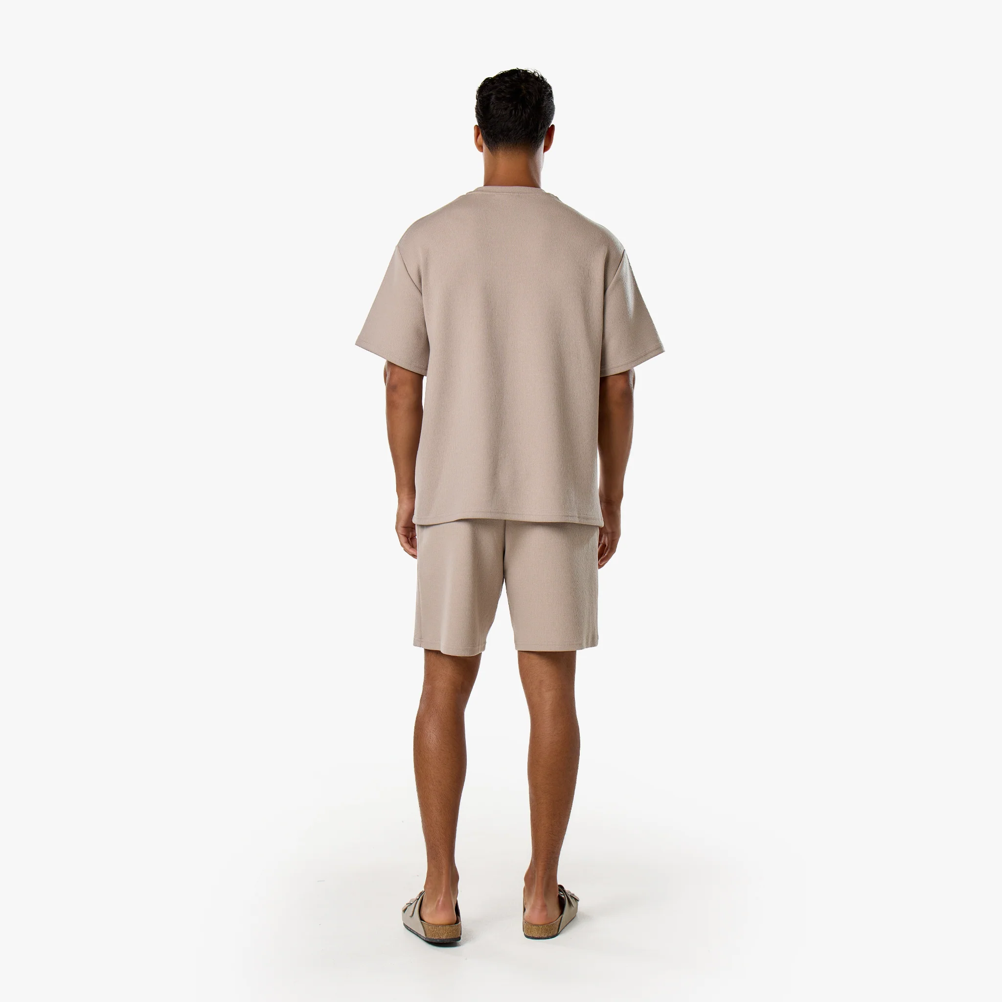 Relaxed Crinkle Twinset | Stone - Image 13