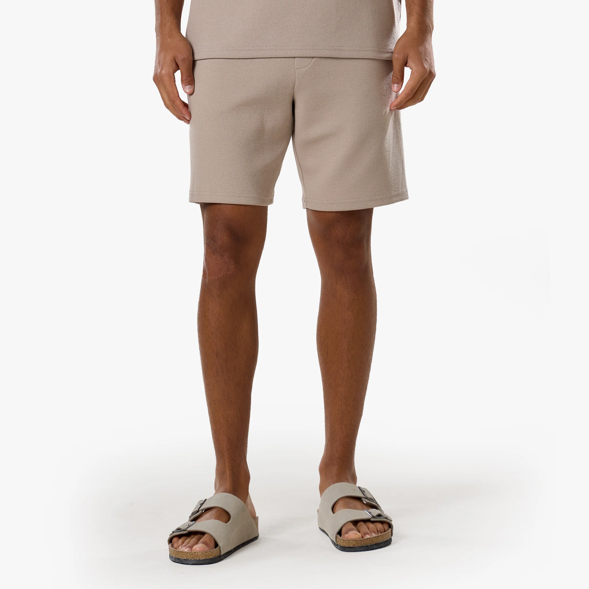 Relaxed Crinkle Twinset | Stone - Image 5
