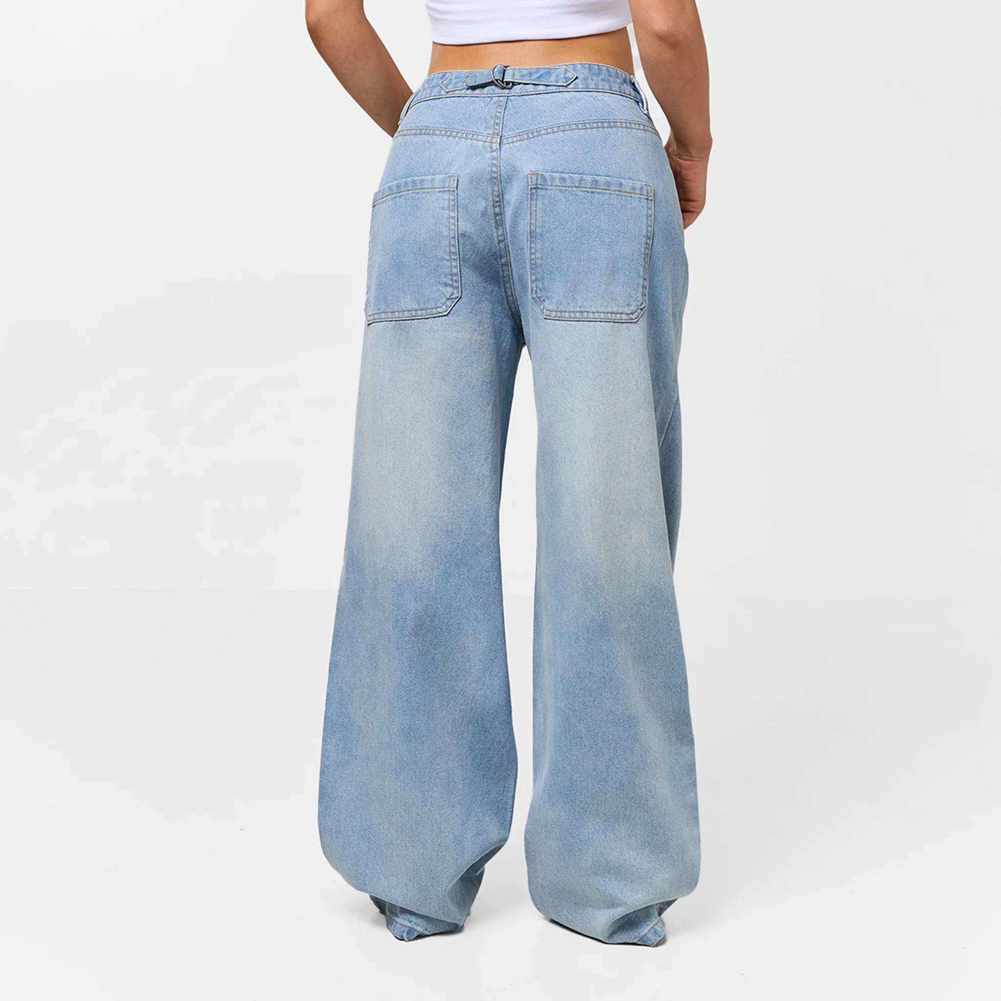 Relaxed Fit Denim Jeans | Light Blue Wash - Image 6