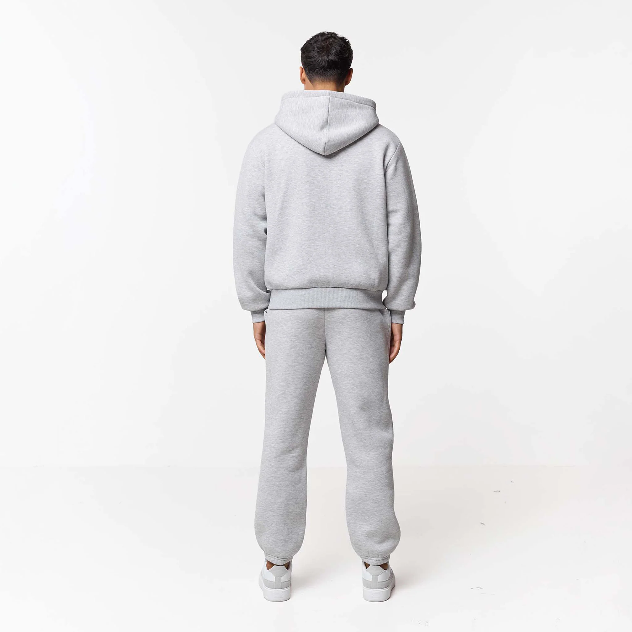 Relaxed Fit Full Zip Tracksuit | Grey Marl - Image 9