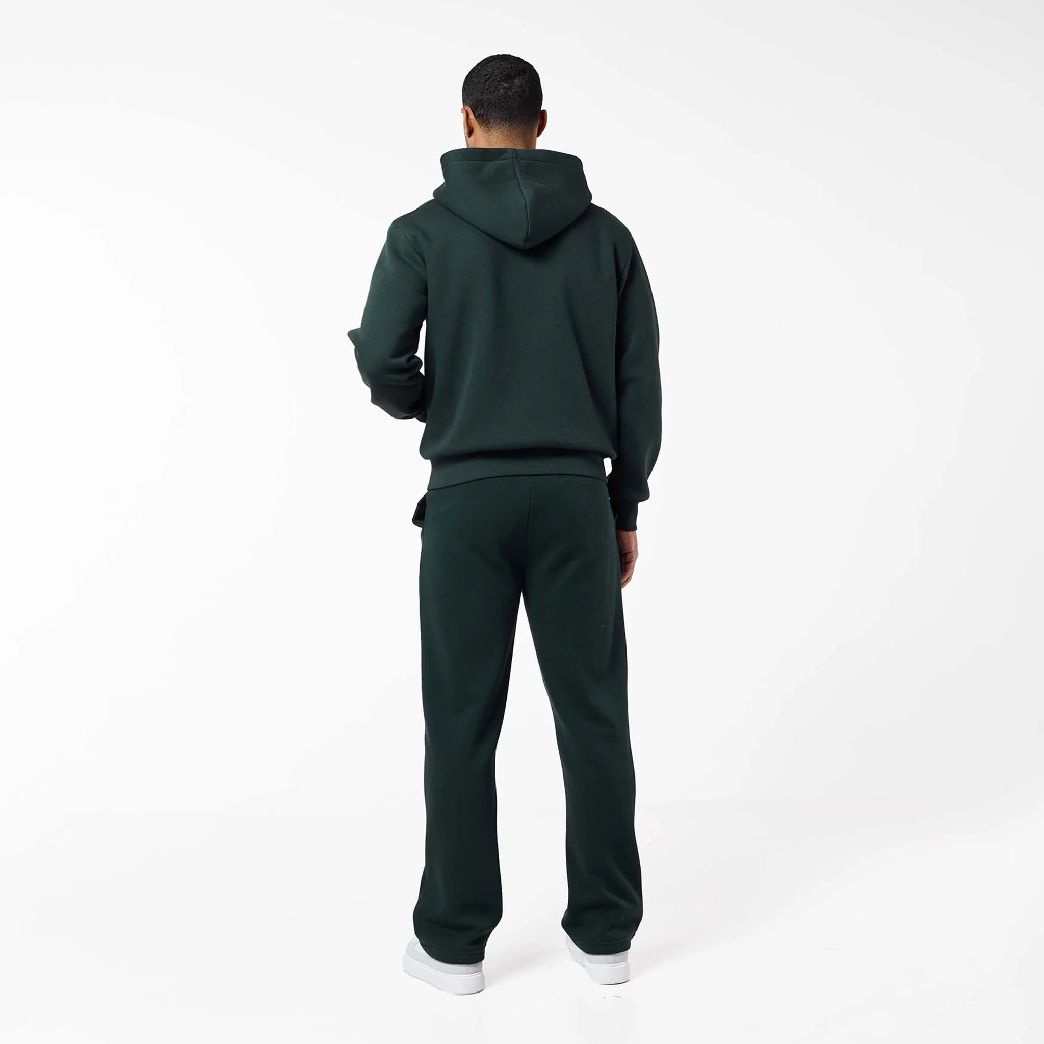 Relaxed Fit FZ Open Hem Tracksuit | Forest Green - Image 7