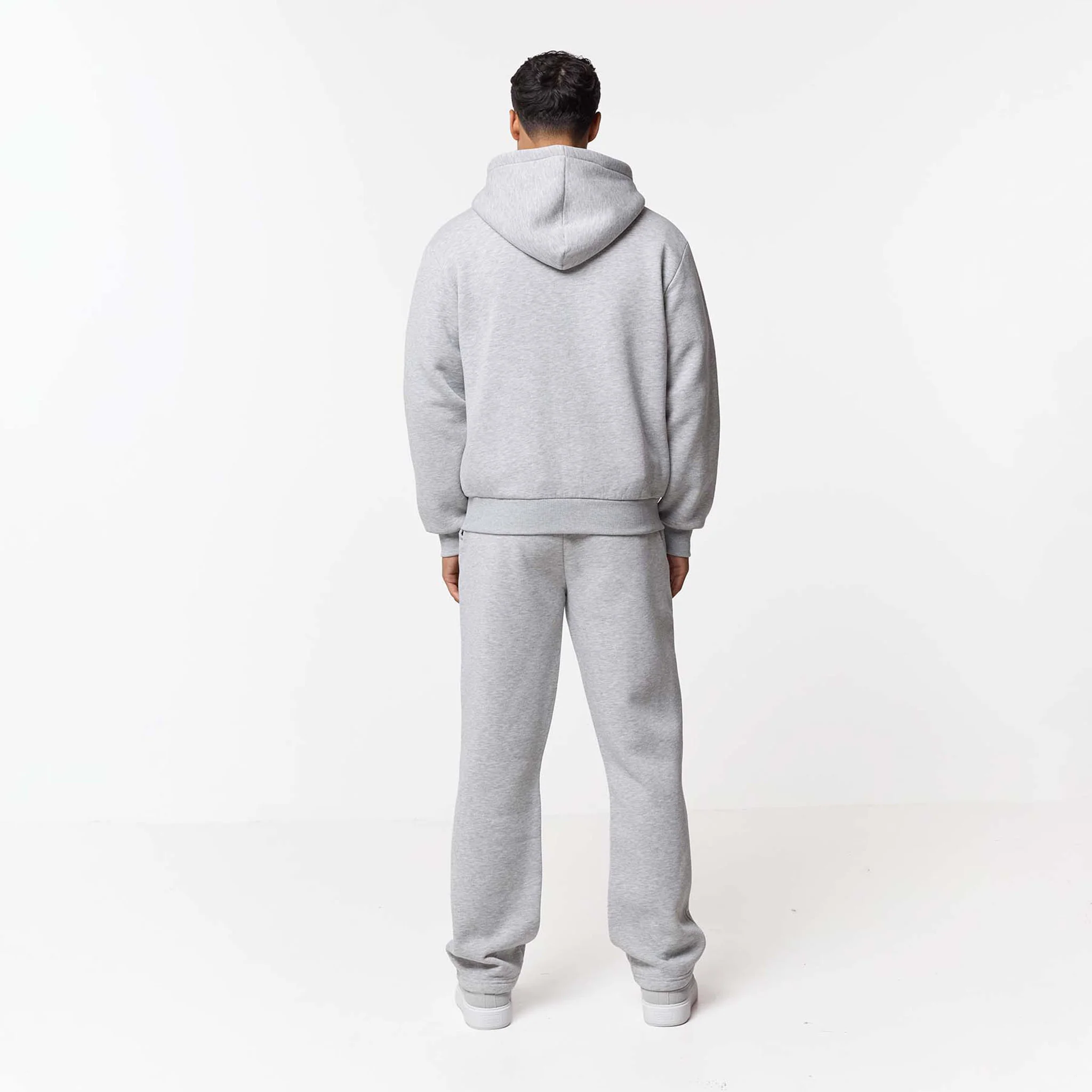 Relaxed Fit FZ Open Hem Tracksuit | Grey Marl - Image 10