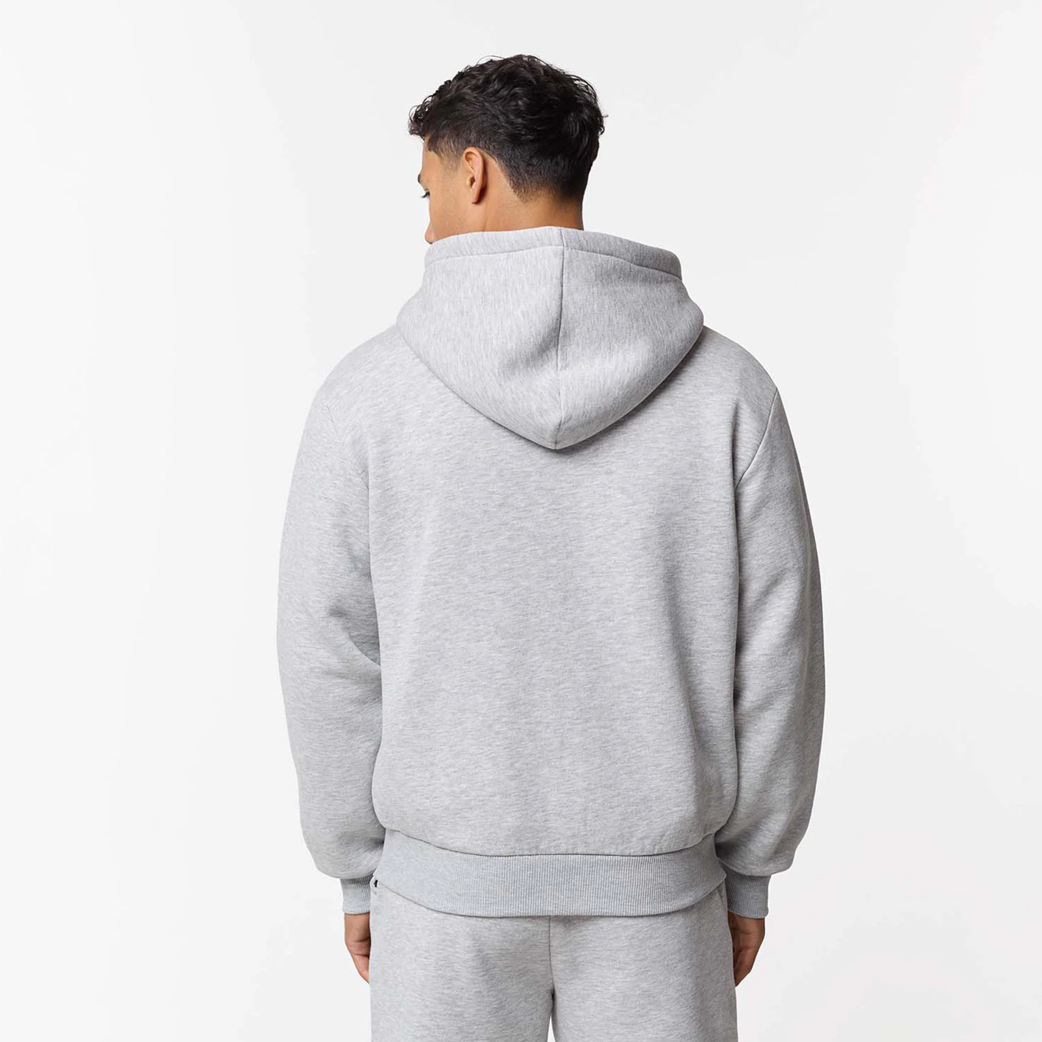 Relaxed Fit FZ Open Hem Tracksuit | Grey Marl - Image 9