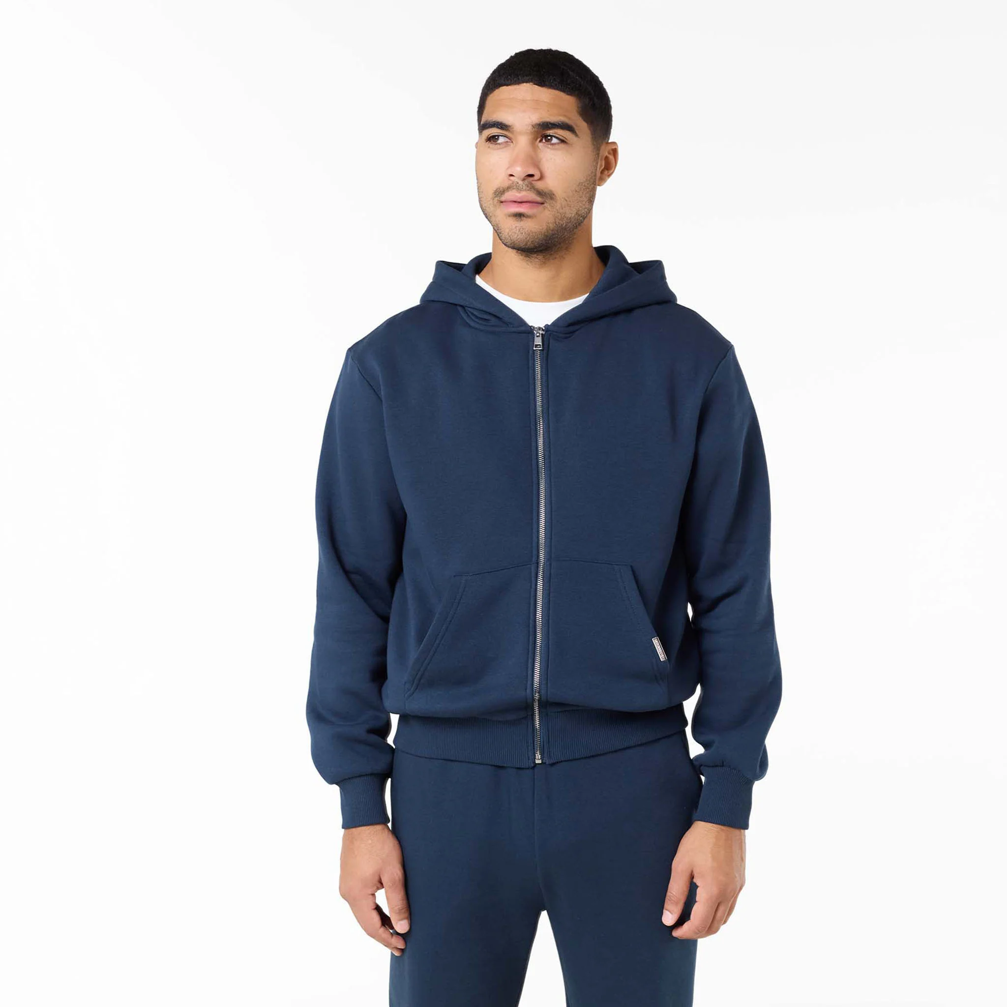 Relaxed Fit FZ Open Hem Tracksuit | Navy - Image 2