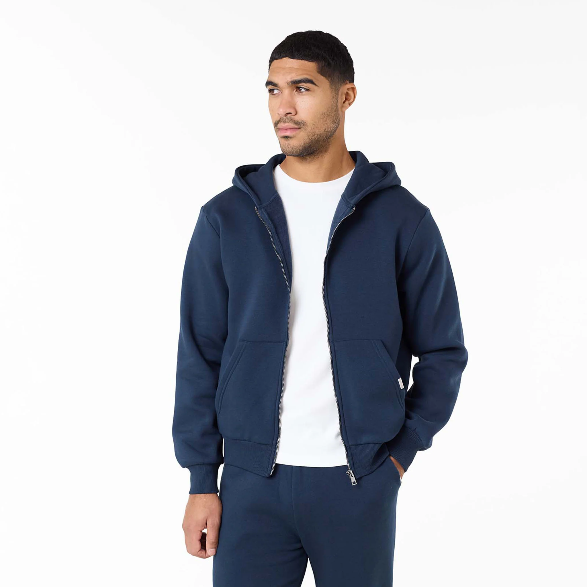 Relaxed Fit FZ Open Hem Tracksuit | Navy - Image 6